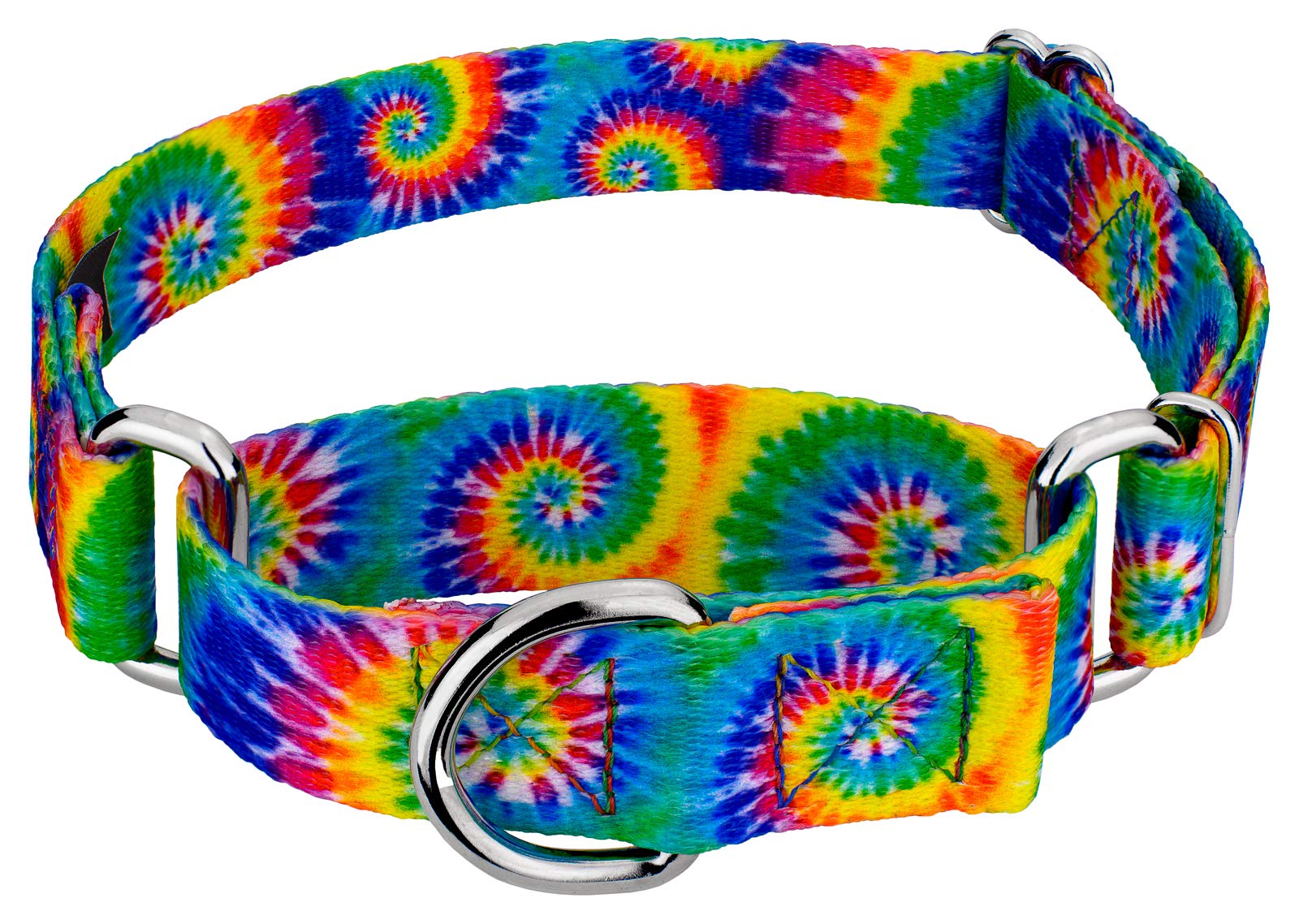 Country Brook Petz - Classic Tie Dye Martingale Dog Collar - Groovy Collection Featuring Far Out Designs (5/8 Inch, Small)