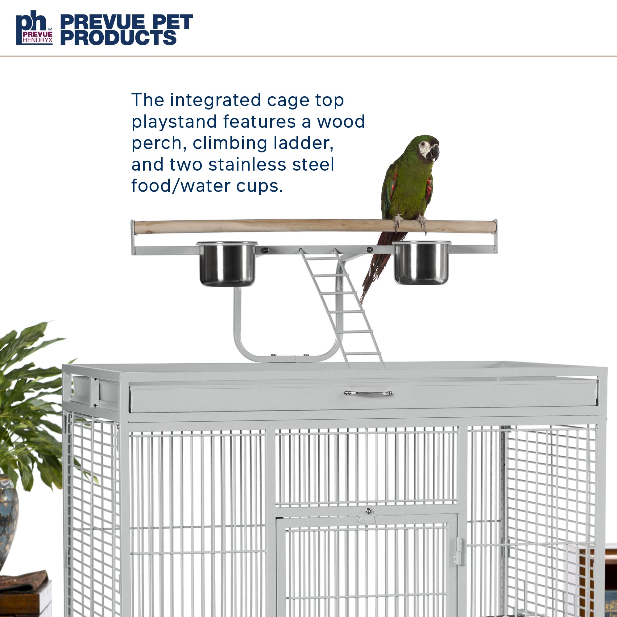 Prevue Pet Products Wrought Iron Select Bird Cage Pewter Hammertone 3151BLK