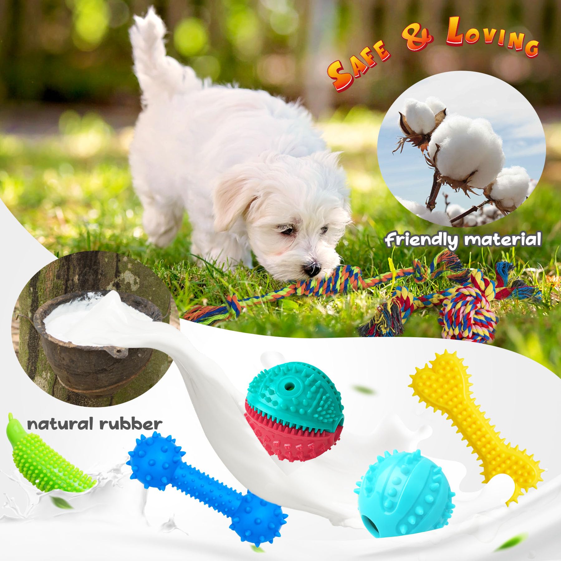 Kipritii Puppy Teething Chew Toys -25 Pack Charming Puppy Toys Dog Chew Toys With Rope Toys, Dog Treat Balls & Dog Squeaky Toy For Puppy And Small Dogs