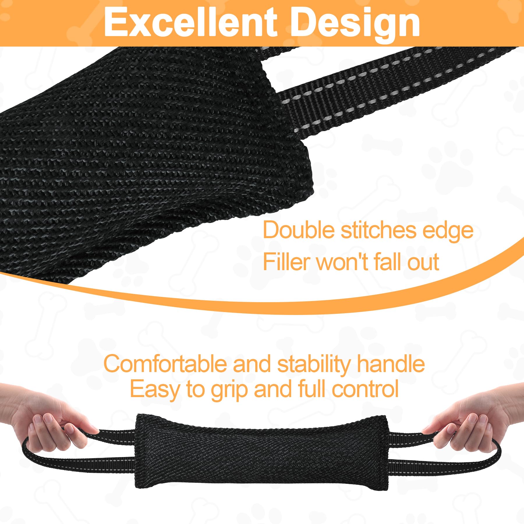 Dog Tug Toy Dog Bite Pillow Pull Toy with 2 Strong Handles Perfect for Tug of War, Puppy Interactive Play, Tear Resistant Bite T