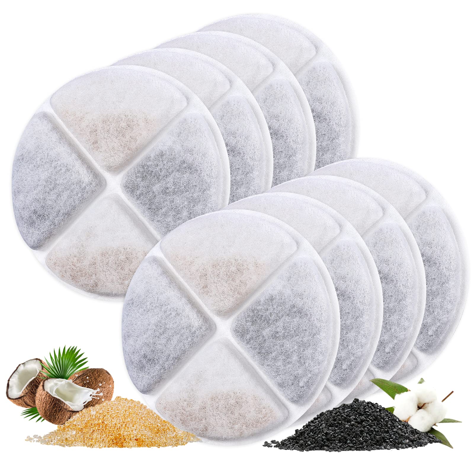 Myfatboss Cat Fountain Filters, 8 Pack Cat Filters For Water Fountain, Cat Water Fountain Filter Replacement, Pet Fountain Filter Replacement Fit For Petnf 101 Oz/ 3 Liter Pet Water Fountain