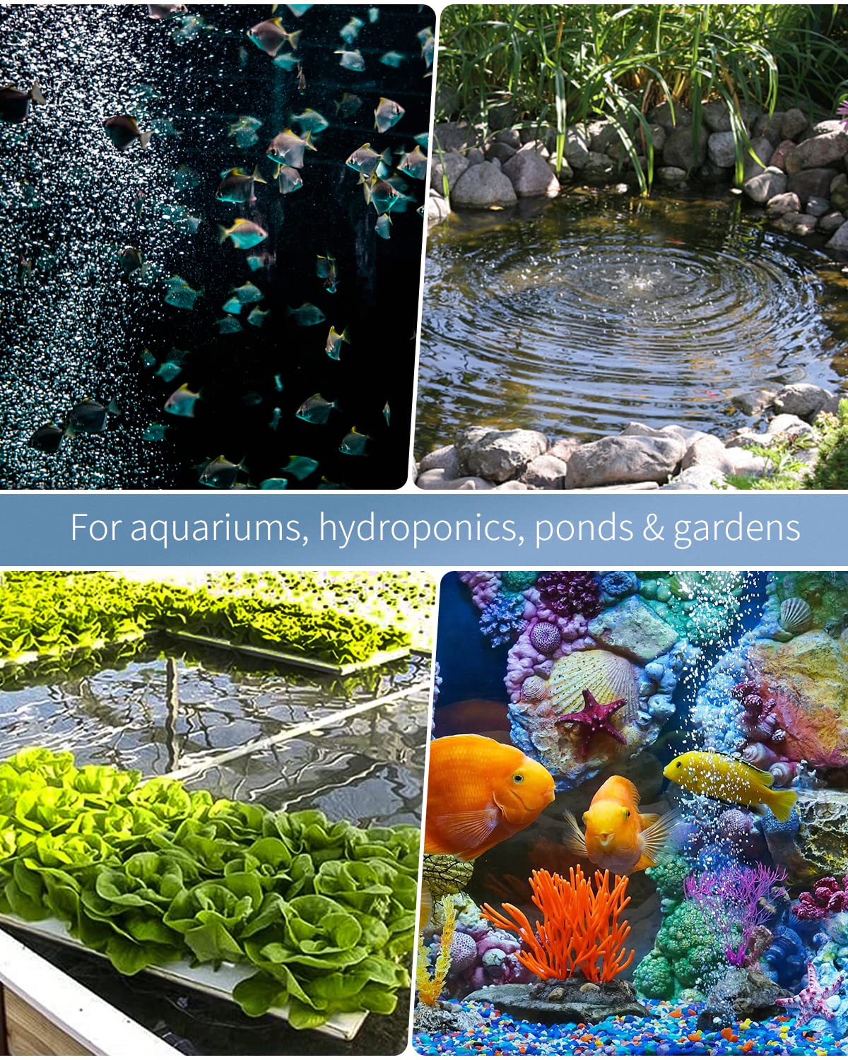 Pawfly 254 Gph Aquarium Air Pump Adjustable Quiet Oxygen Aerator Pump With Multi-Port Air Flow Control Lever Valve Splitter And Airline Tubing For Fish Tanks Ponds And Dwc Systems Up To 300 Gallons