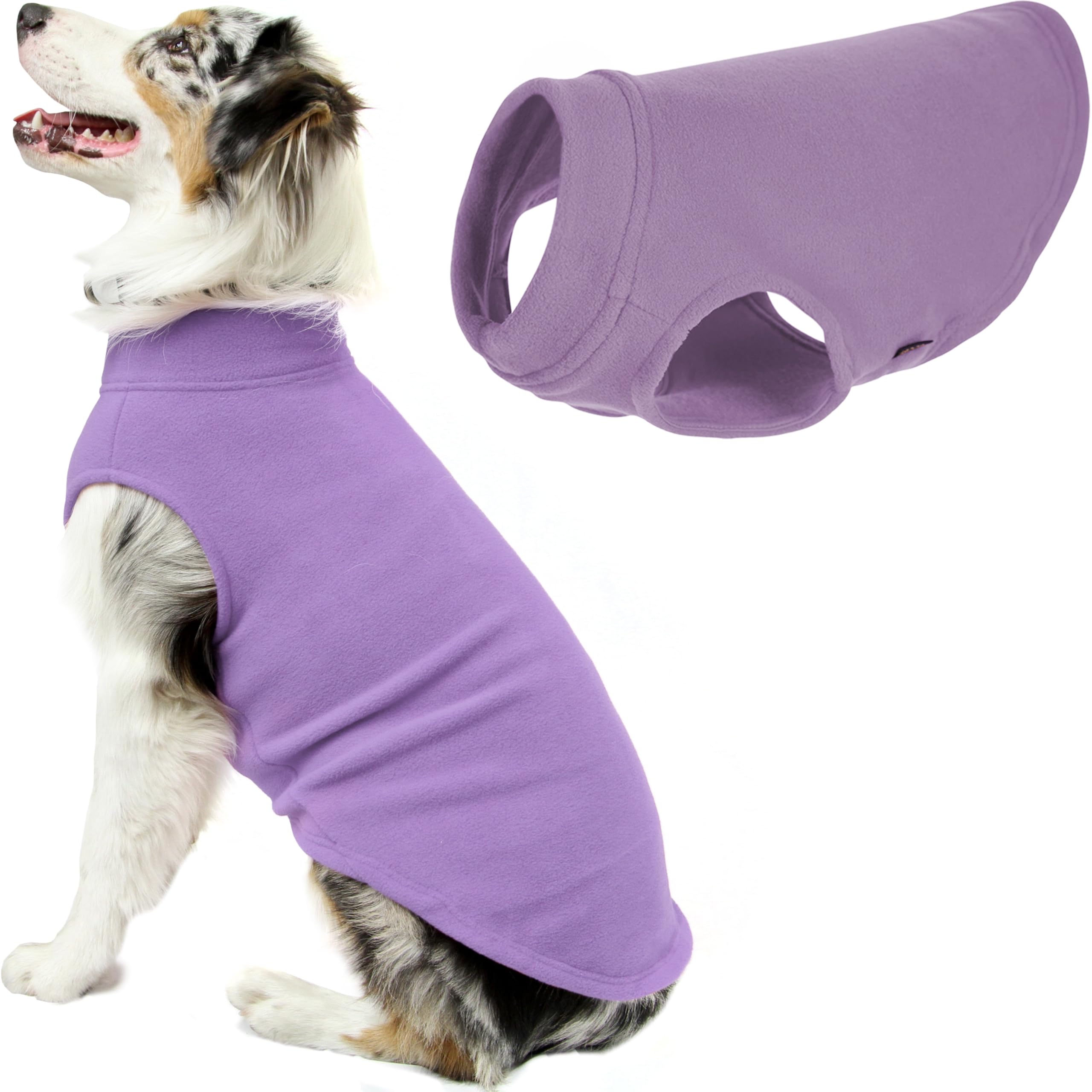 Gooby Stretch Fleece Vest Dog Sweater - Warm Pullover Fleece Dog Jacket - Winter Dog Clothes For Small, Large Dogs, Boy Or Girl - Soft, Super Stretchy Fleece Vest Dog Sweater - Lavender, 6X-Large