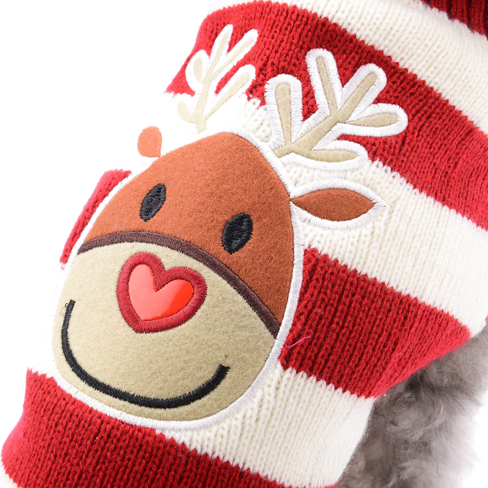 Axiijgl Christmas Sweaters For Dogs Reindeer Dog Fleece Sweater Striped Dog Winter Clothes Holiday Christmas Sweater For Cats Wi