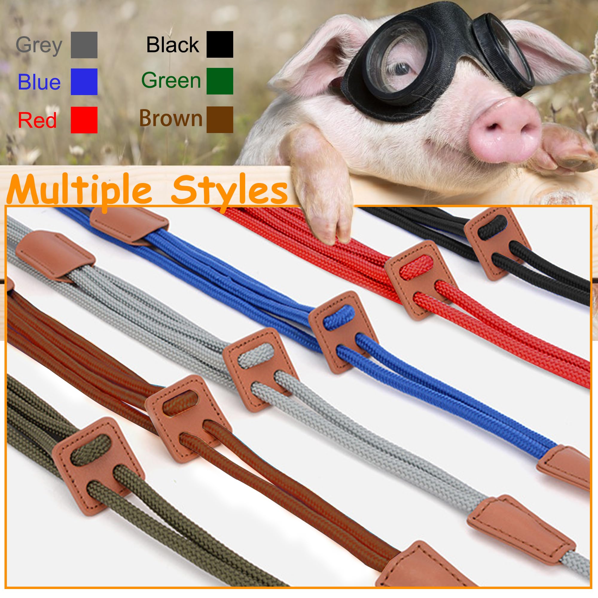 Drunhan Mini Pig Harness & Leather, Pet Pig Supplies, Adjustable Rope (9 Inches Long -1/2 Inches Diameter), Suitable For Small A