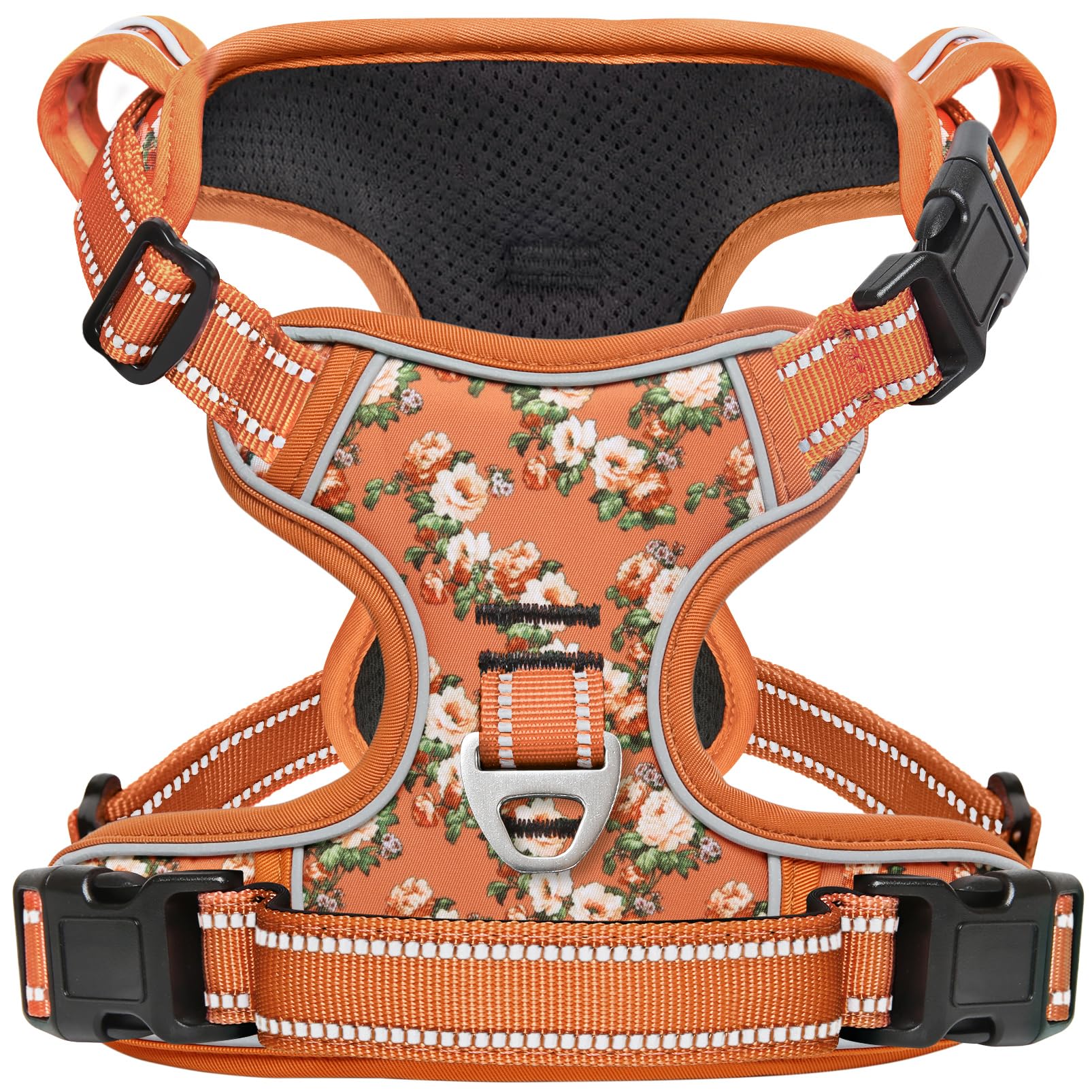 Timos Dog Harness For Large Dogs, No Pull Service Vest With Reflective Strips And Control Handle,No Choke Dog Harness With 2 Met