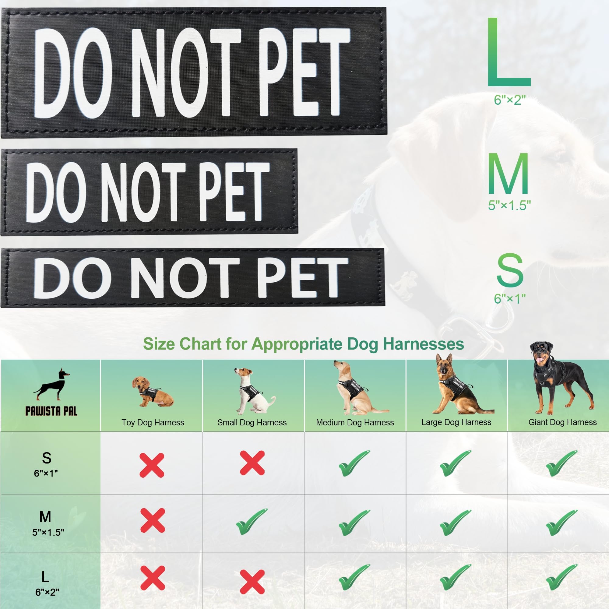 6 Pack Reflective Service Dog Patches, In Training Patches With Hook And Loop, Removable Do Not Pet Dog Patches For Harness