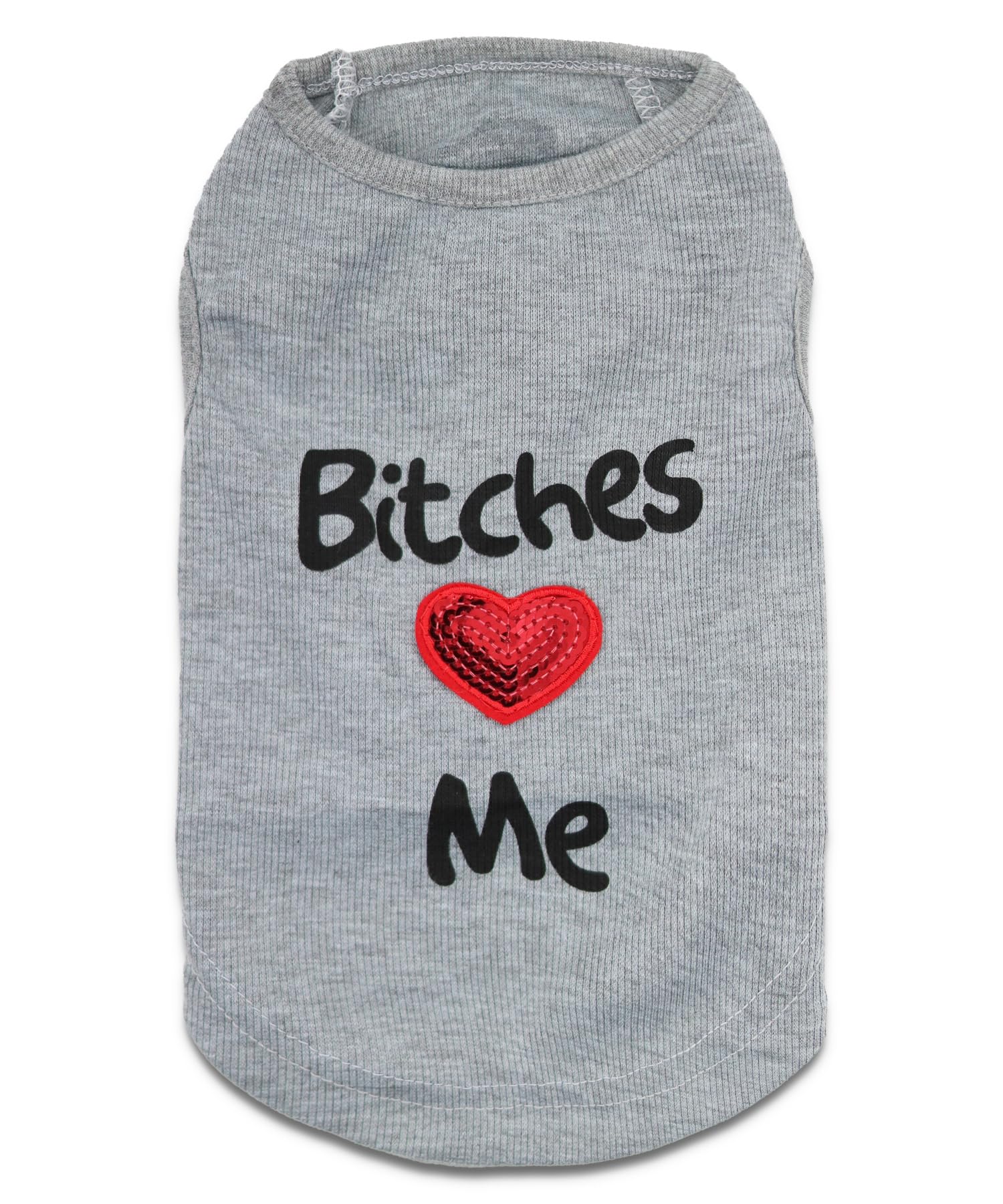 Droolingdog Pet Clothes Bitches Love Me Dog Shirt For Cats And Small Dogs, Xs, Grey