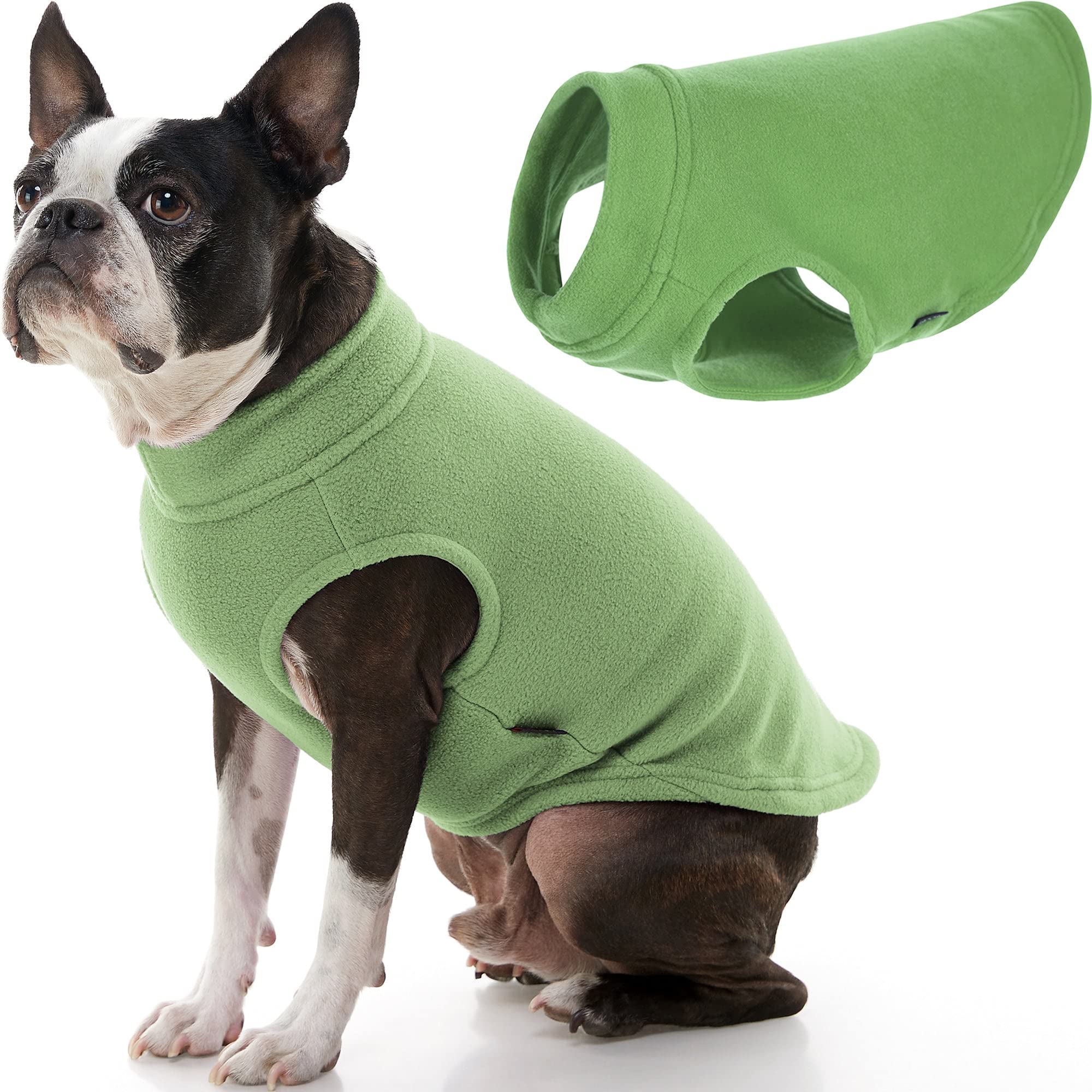 Gooby - Stretch Fleece Vest, Pullover Fleece Vest Jacket Sweater For Dogs, Grass Green, Large