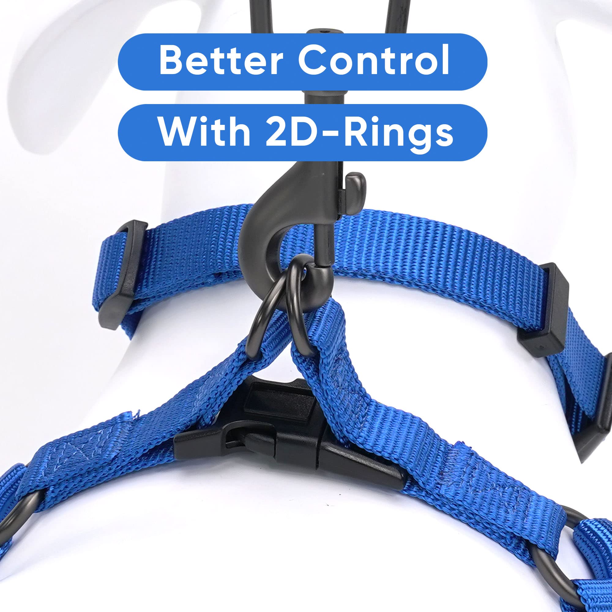 Pawtitas Solid Color Step-In Dog Harness - Blue, Large, For Puppy & Dog Training & Walking