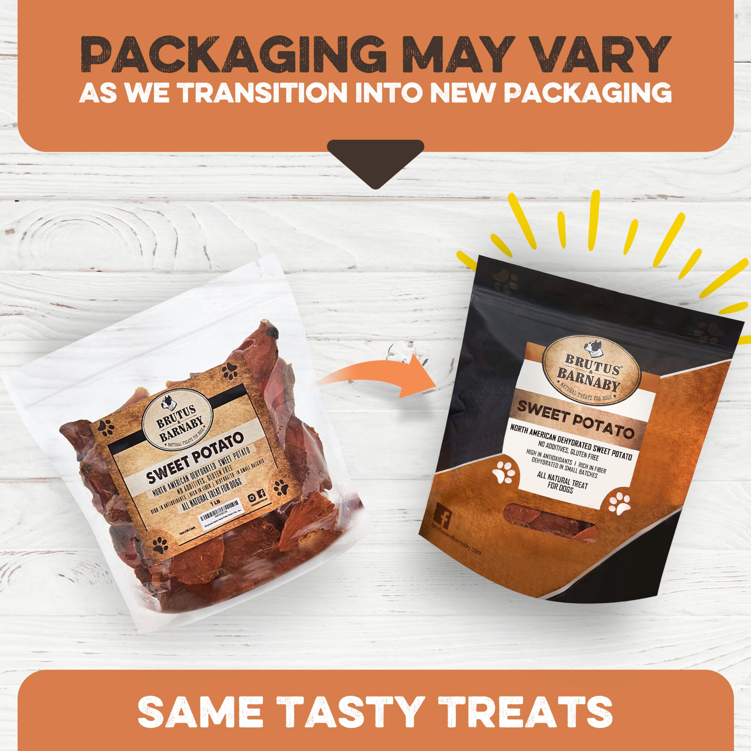 BRUTUS & BARNABY Sweet Potato Dog Treats - Support Sensitive Stomachs with USA-Grown, Hypoallergenic Treats That Smell as Good a