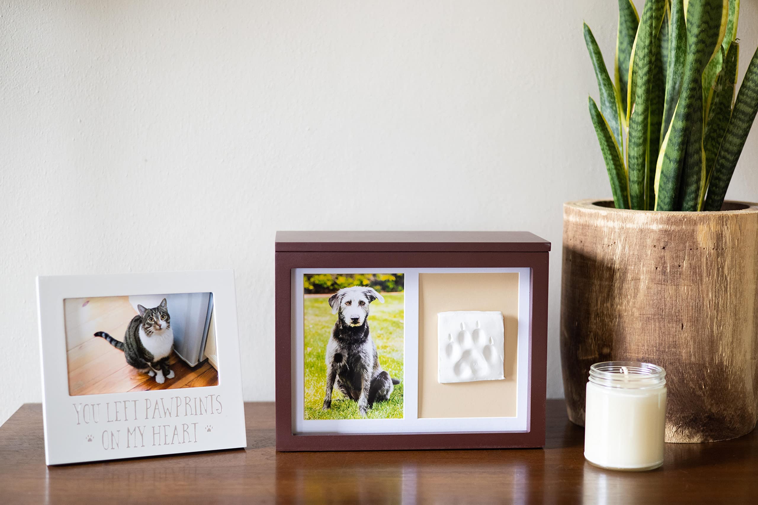 Pearhead Pet Keepsake Picture Frame - You Left Pawprints on my Heart - White - Model 83026 - Ideal for Dog or Cat Owners