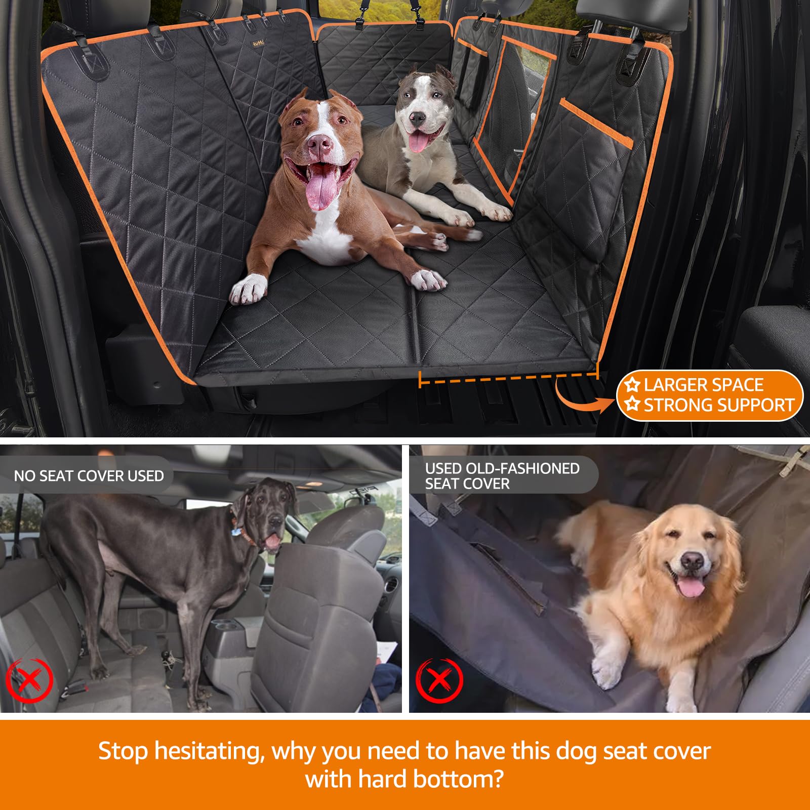 Ibuddy Truck Seat Cover Extender For Dog Hard Bottom Seat Hammock For Large Dogs Up To 400Lb Protect Dogs Not Fall Into Floor Pe