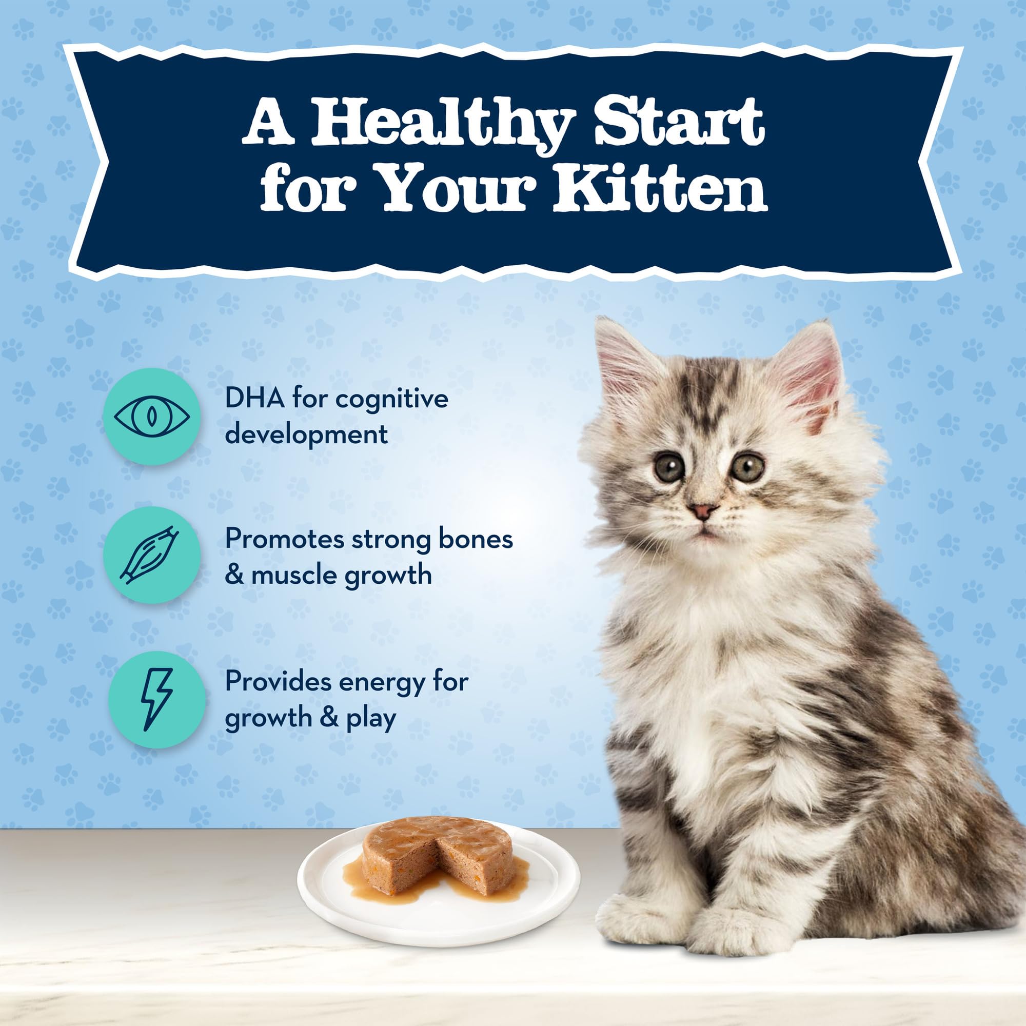 Blue Buffalo Baby BLUE Natural Kitten Wet Cat Food Pat   Variety Pack, Healthy Growth Formula with DHA, High-Protein & Grain-Fre