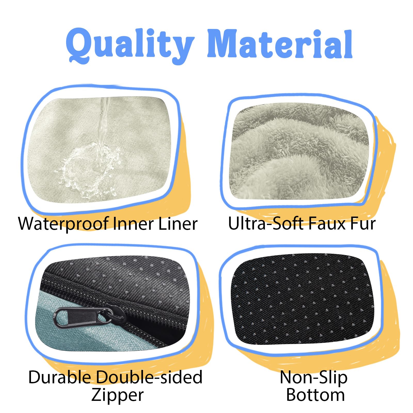 Washable Orthopedic Large Dog Bed - Removable Orthopedic Dog Bed Xl With Bolster Extra Large Dogs Beds With Washable Cover Non-S