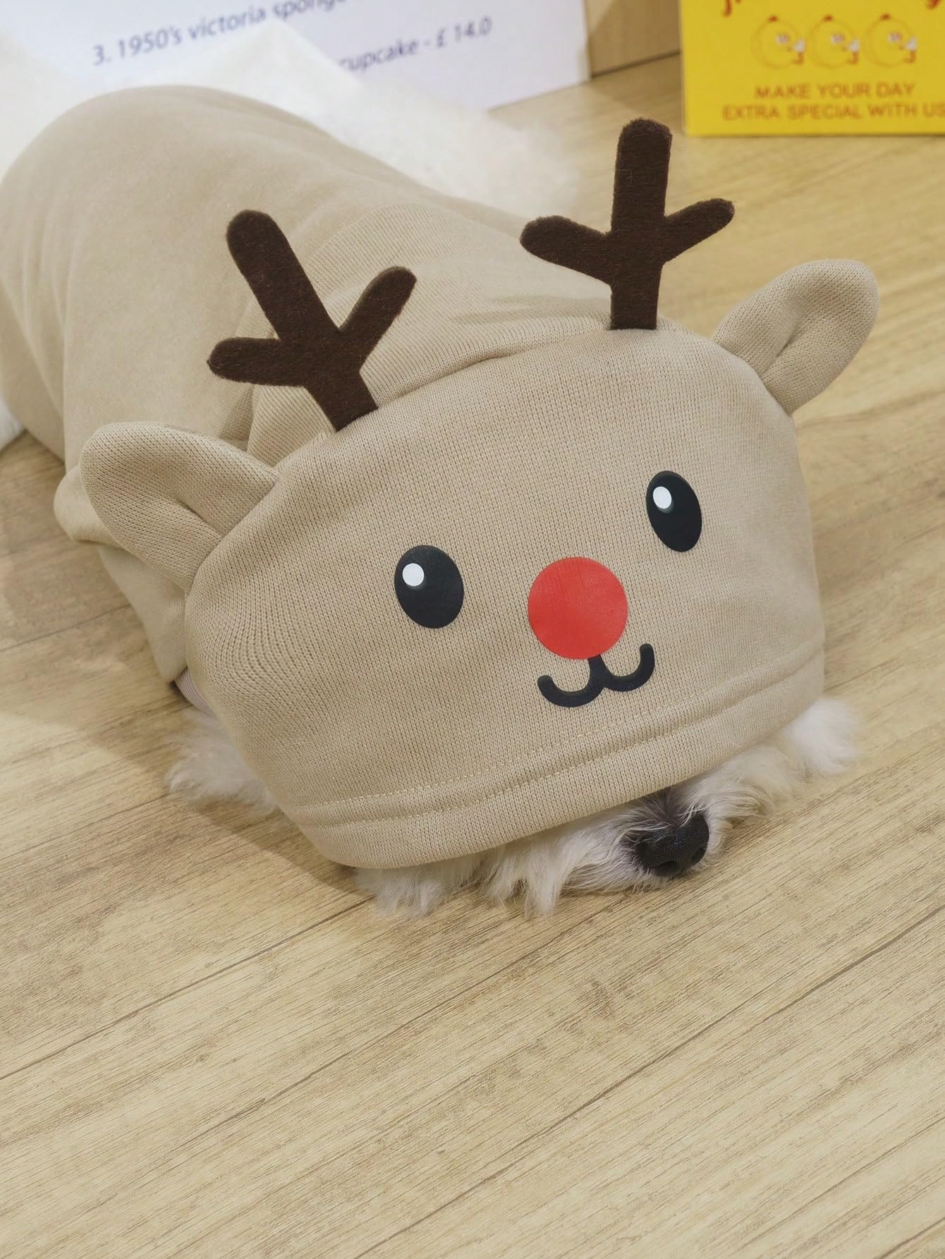 Qwinee Deer Design Dog Hoodie Dog Costume Holiday Halloween Costume Dog Shirt Sweatshirt Dog Clothes For Cat Puppy Small Medium Dogs Khaki M