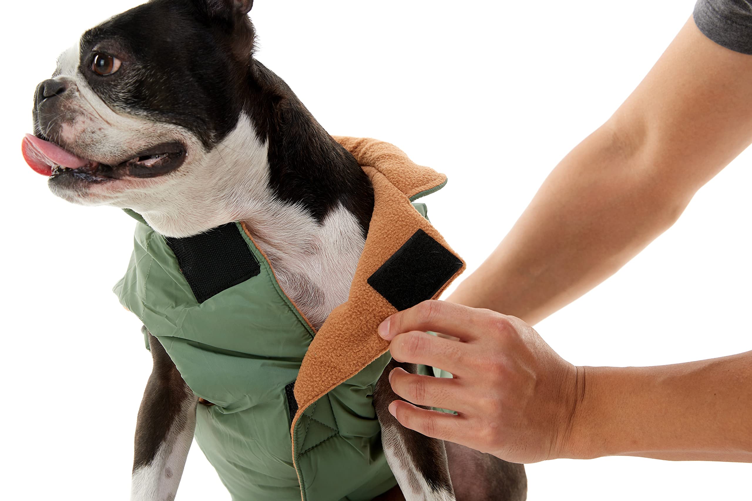 Gooby Sports Vest Dog Jacket - Black, Medium - Reflective Dog Vest With D Ring Leash - Warm Fleece Lined Small Dog Sweater, Hook And Loop Closure - Dog Clothes For Small Dogs Boy Or Girl Dog Sweater