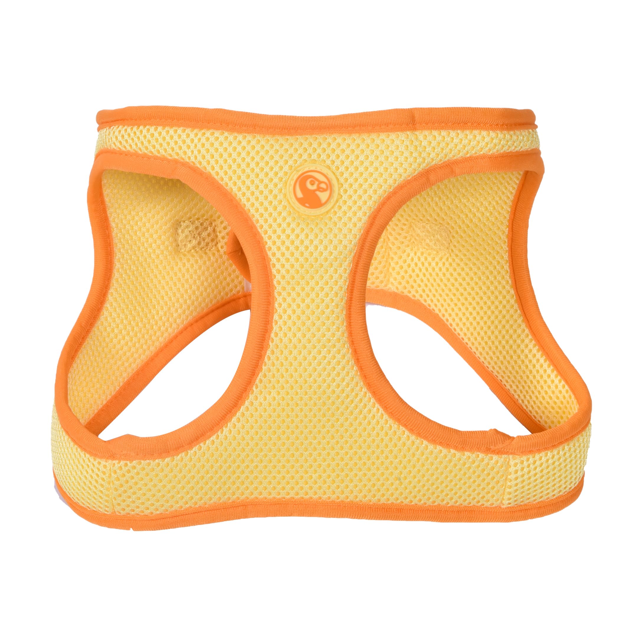The Dodo Yellow Dog Harness, Size Medium; Easy Step-in Harness for Dogs; Breathable Mesh Fabric; Snap-Together, Pinch Release Bu