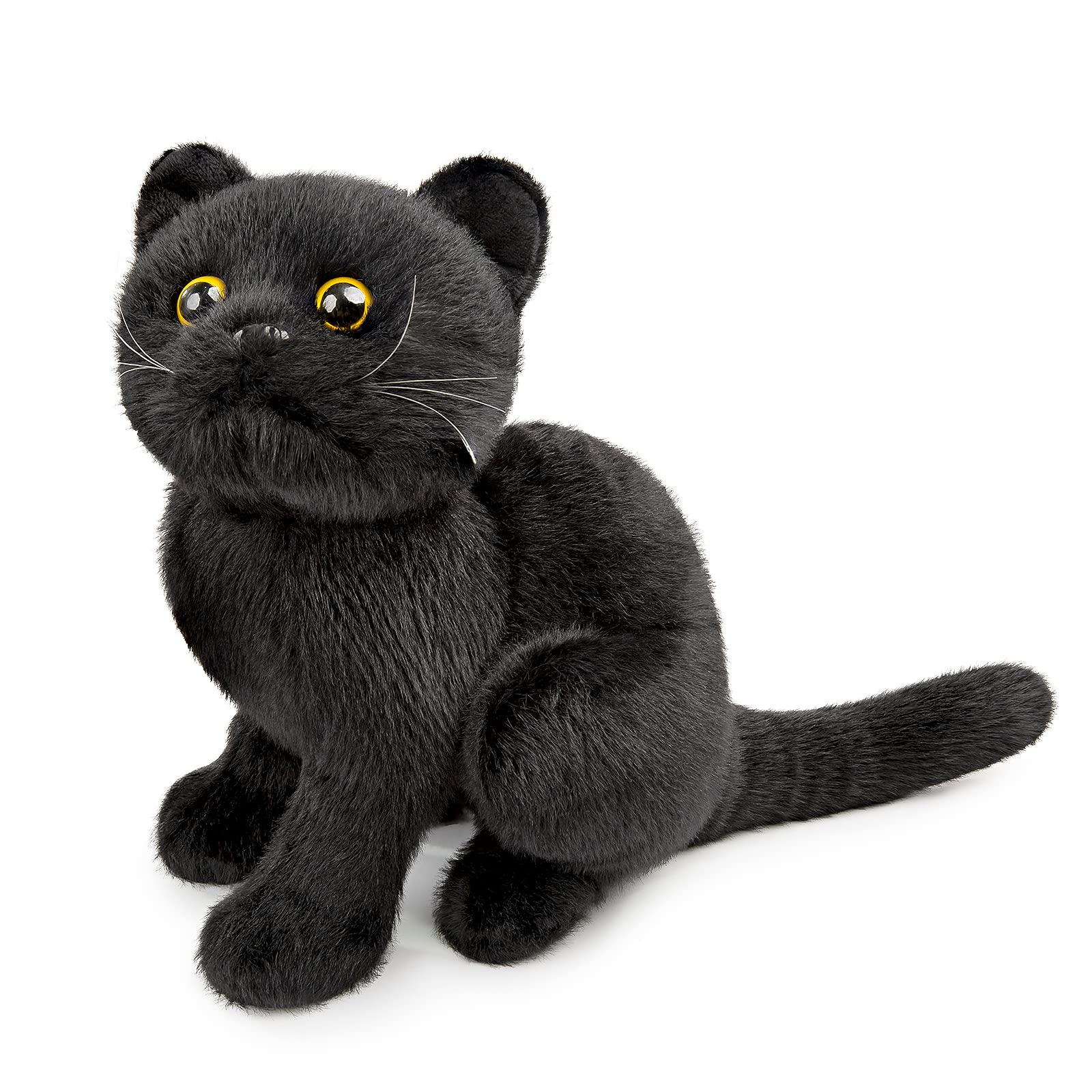 Zhongxin Made Black Cat Plush, Simulation Black Cat Stuffed Animal, Cute 12 Inch Plush Toy Pet Cat, Soft Toy Cat For Kids