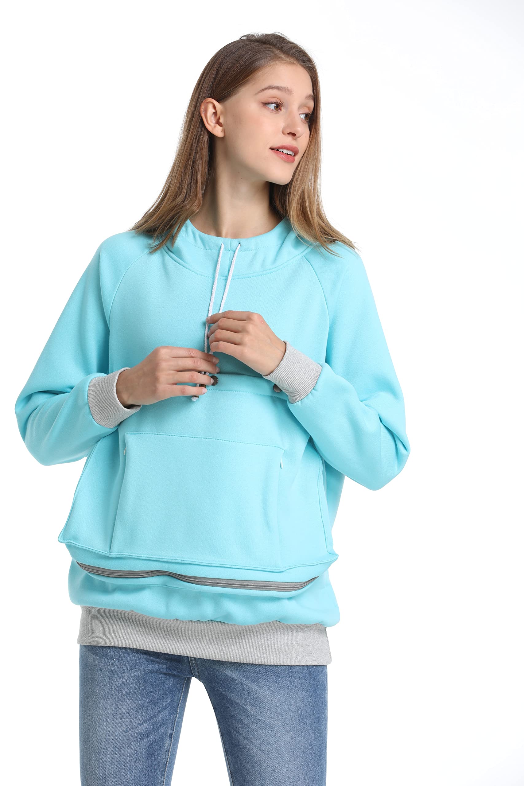 Kei Tomlison Pet Cat Dog Pouch Hoodie Small Animal Carrier - Kitten Puppy Pouch Sweatshirt Holder Fleece Unisex Hoodies Sky Blue