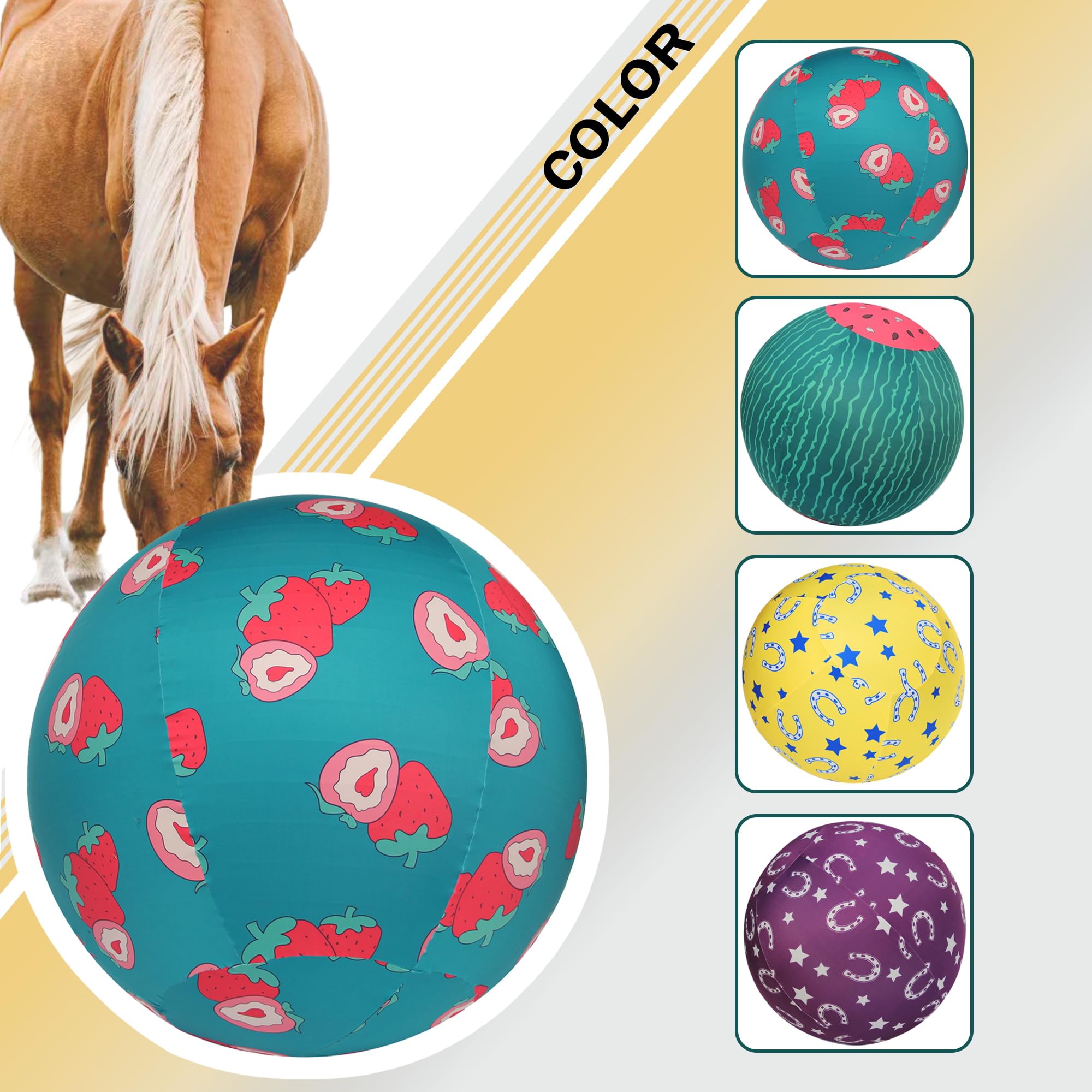 Horzmetnex 30 Inch Horse Ball Cover,Ball Cover For Horses(Watermelon Pattern, 30Inch)