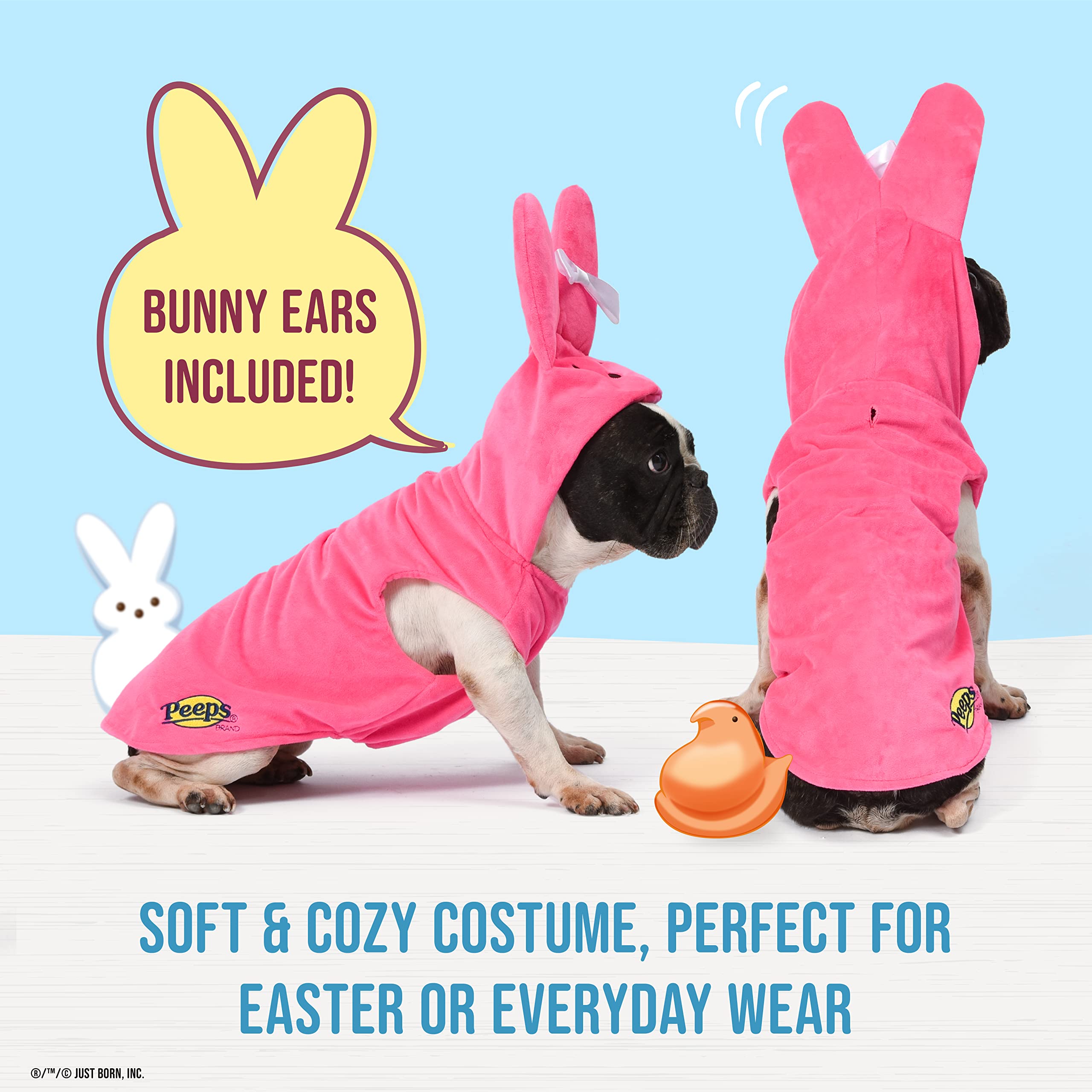 Peeps Easter Bunny Costume For Dogs, Puppies, & Cats, Small