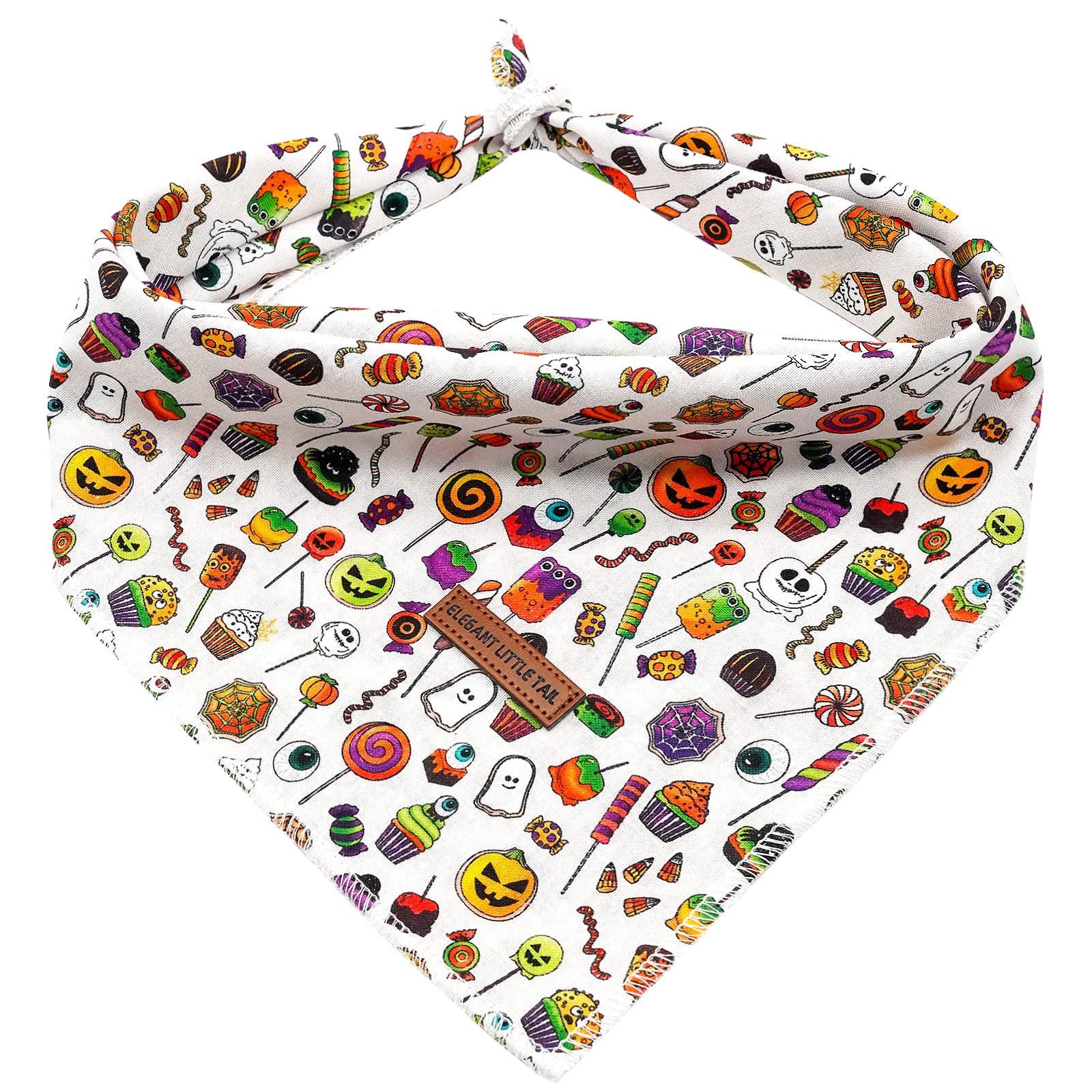 Elegant Little Tail Halloween Dog Bandana, Holiday Girl Boy Dog Bandanas For Small Medium Large Soft Dogs Washable Square Dog Sc