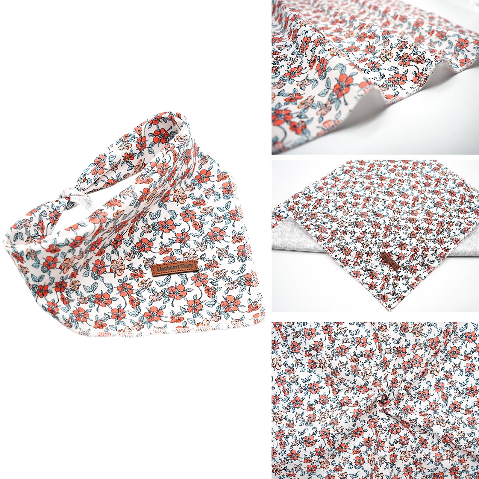Lionheart Glory Dog Bandana 1 Pack Washable Soft Dog Scarf, Fall Bib Scarf Boy Girl Bandana Square Adjustable Dog Bandanas For S