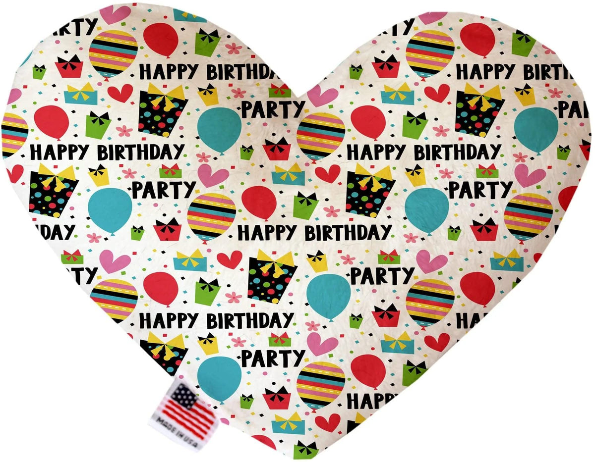 Mirage Pet Product Happy Birthday 8 inch Canvas Heart Dog Toy