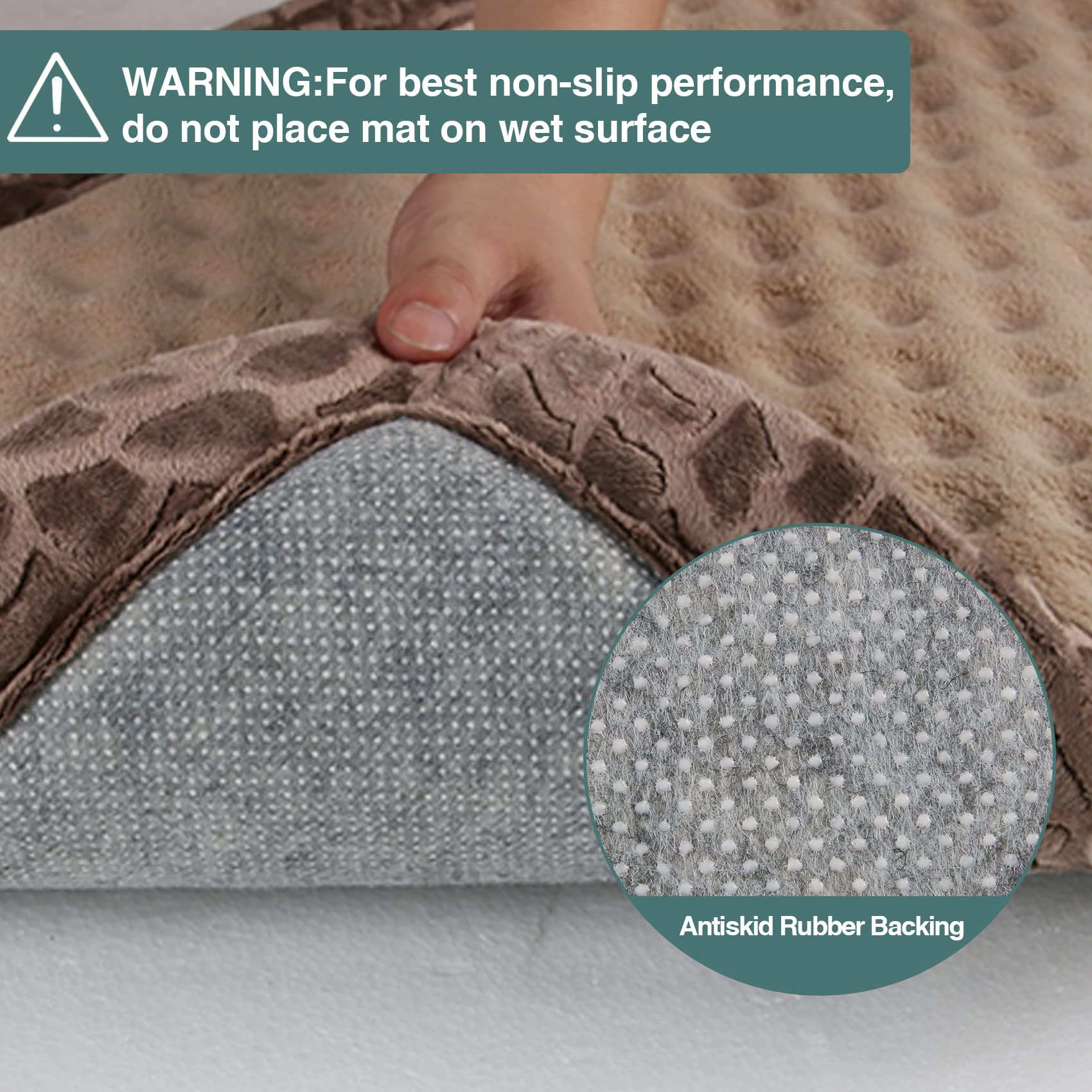 Pagged Dog Crate Pad 48X30 Inch Memory Foam Large Dog Kennel Bed Soft Flannel Washable Anti Slip Puppy Sleeping Mat,Brown