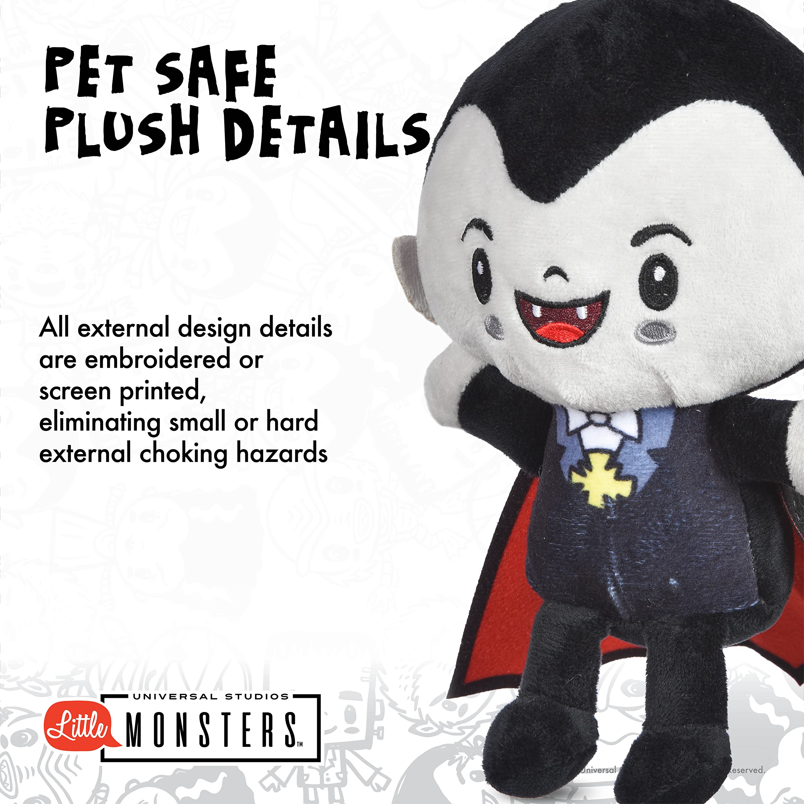 Universal Plush Dracula Toy for Dogs - 9" Horror Monsters Pet Product, Soft Plush Material, Perfect for Little Monsters