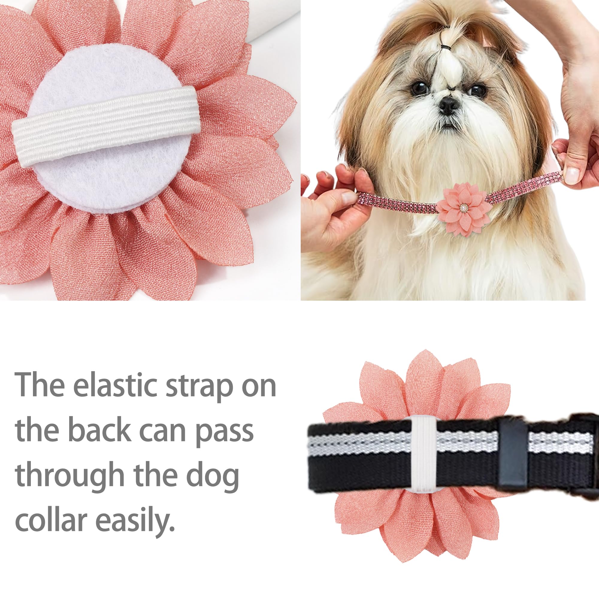 Yxiang 20 Pieces Dog Rhinestone Collar Flowers Bulk Pet Flower Bow Ties Multi-Color Dog Charms Flower For Cat Puppy Dog Collar G