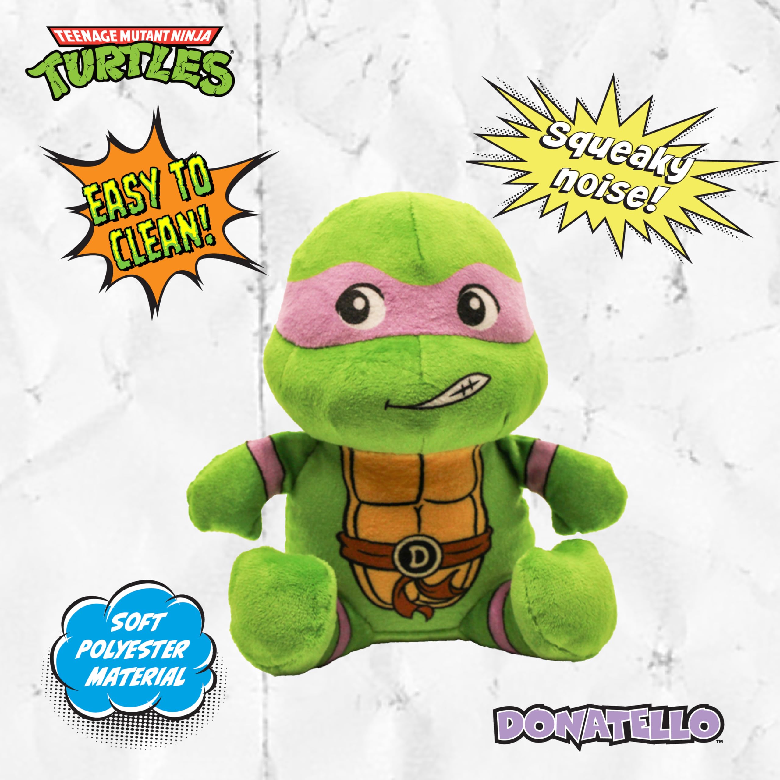 Design Lab, Inc. Teenage Mutant Ninja Turtle Official Merchandise | Tmnt Toys | Squeaky Plush Dog Toy | Donatello | Great For In