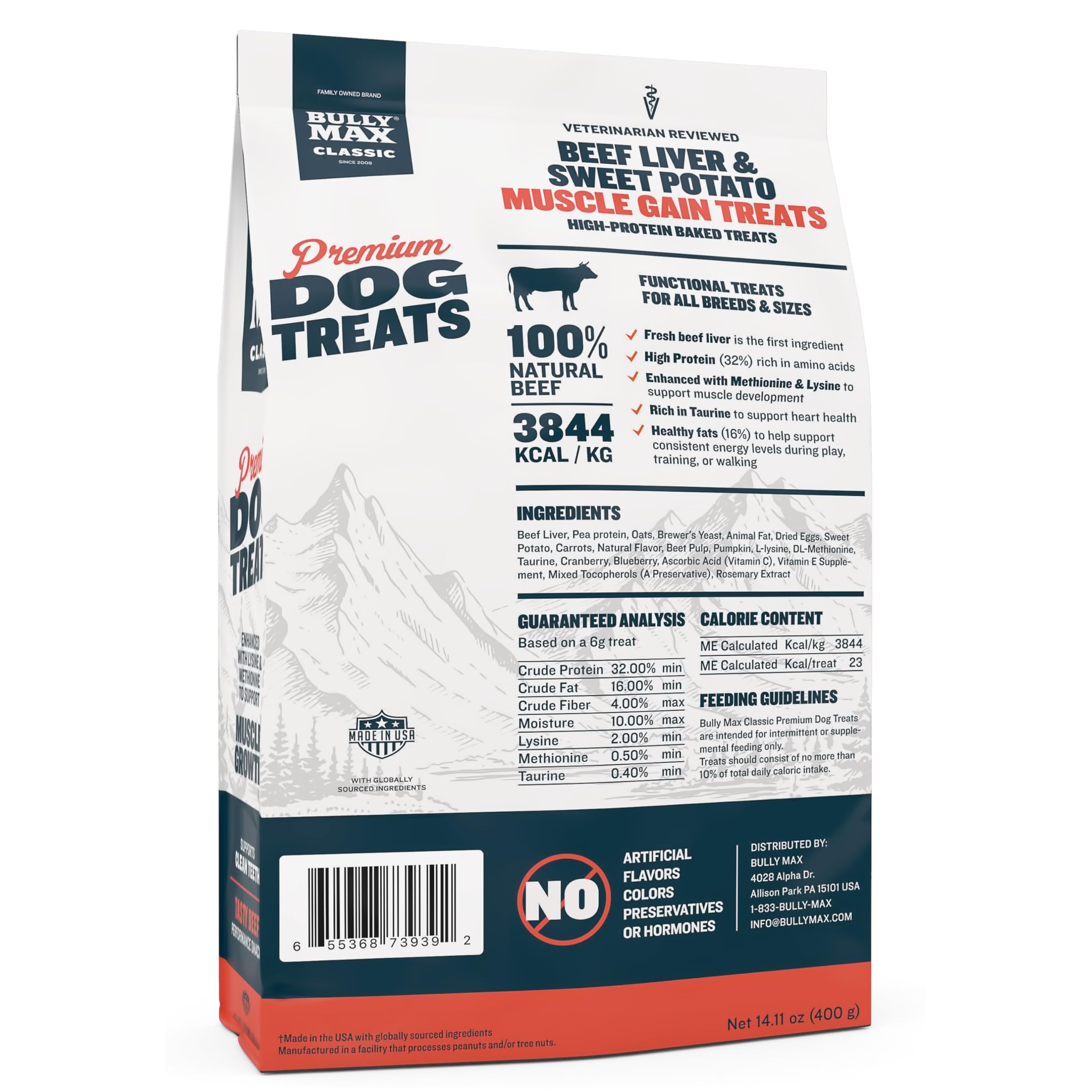 Bully Max Premium High Protein Dog Treats for Puppy & Adult Dogs - Training Dog Food Treats with 40% Protein, Real Meat, Veggies