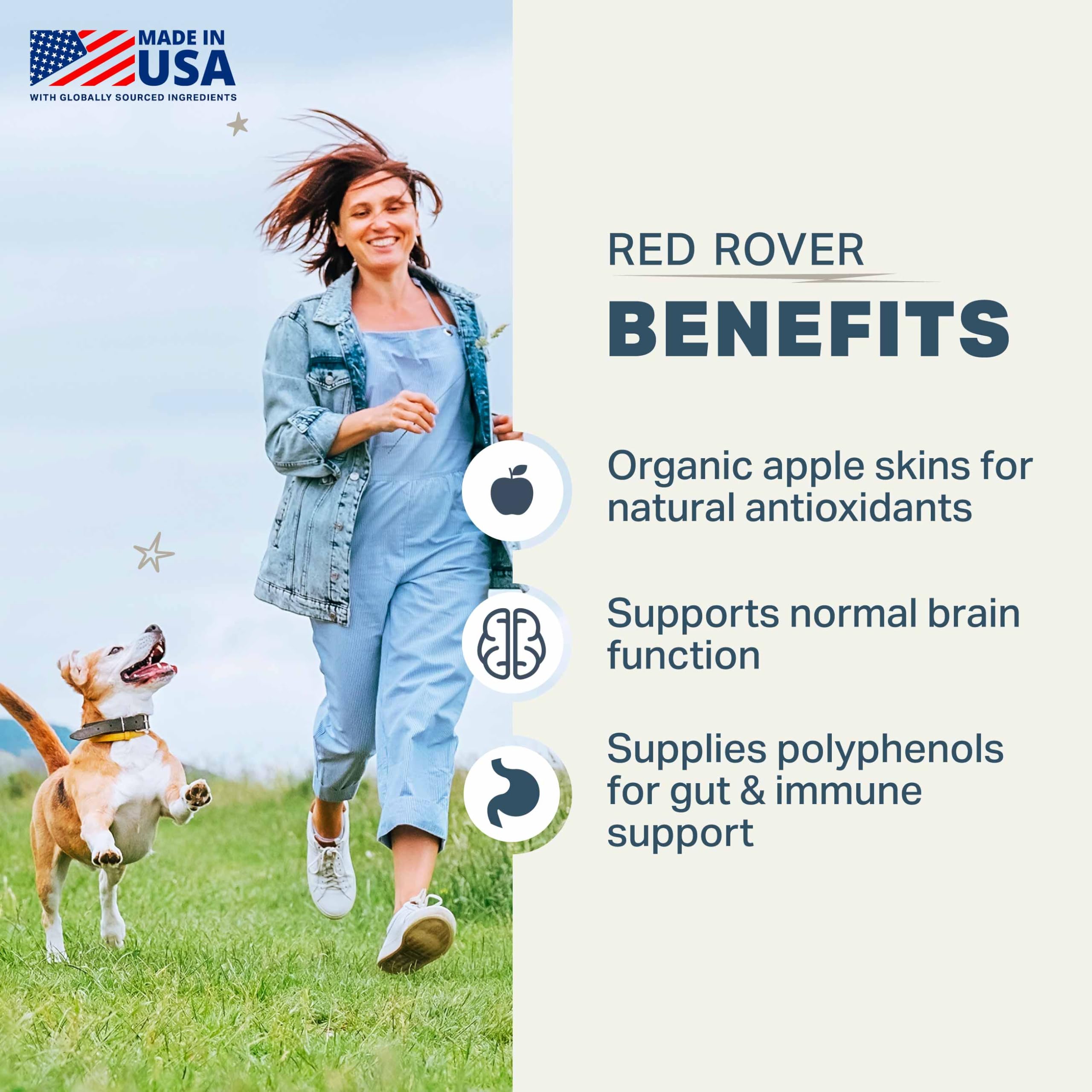 Four Leaf Rover Red Rover - Dog Urinary Tract Supplement - with Vitamins from Organic Berries and Apple - Good Source of Polyphe