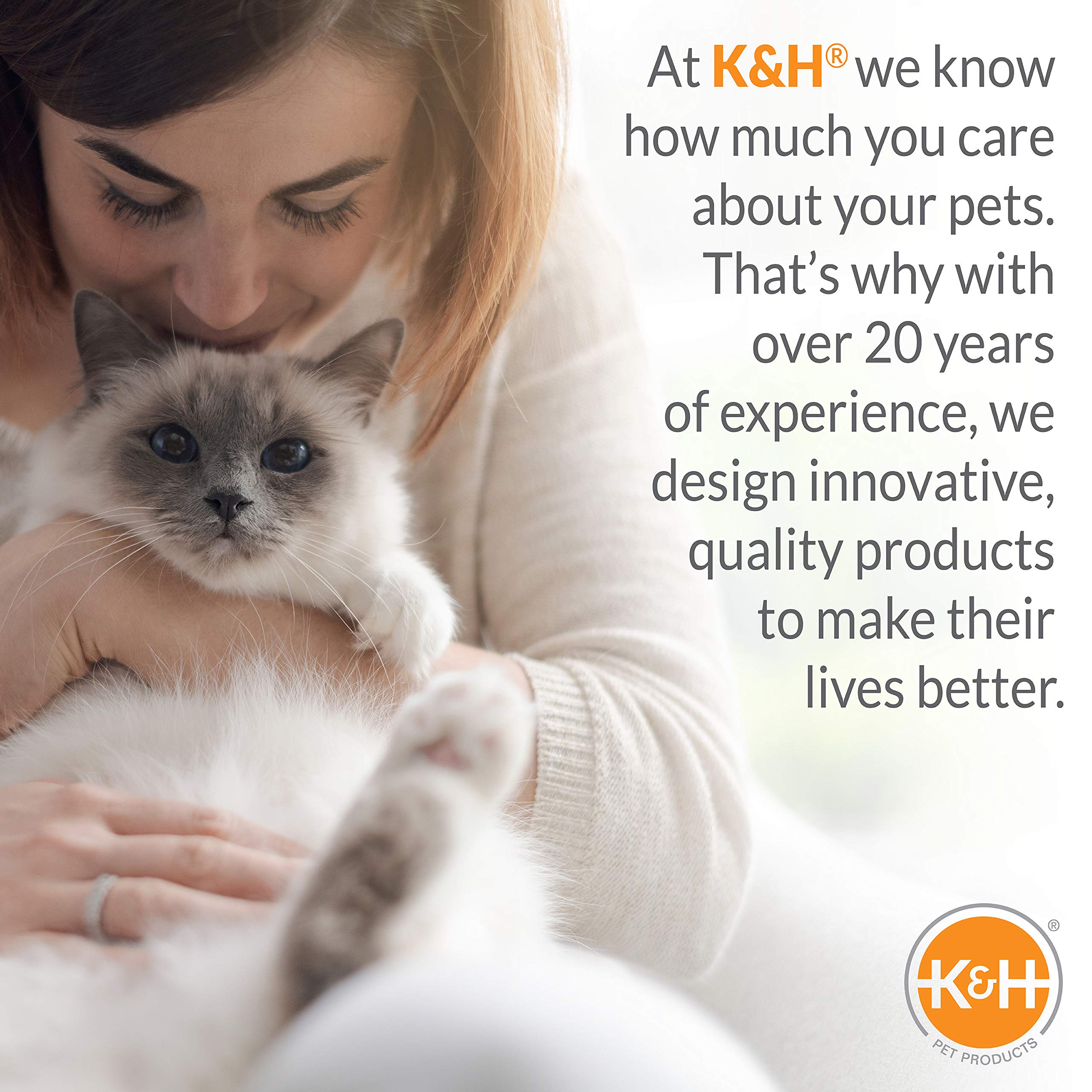 K&H Pet Products Thermo-Kitty Heated Pet Bed, Large Mocha, 22x16, Cozy 7W Cat & Dog Bed for Comfort and Warmth