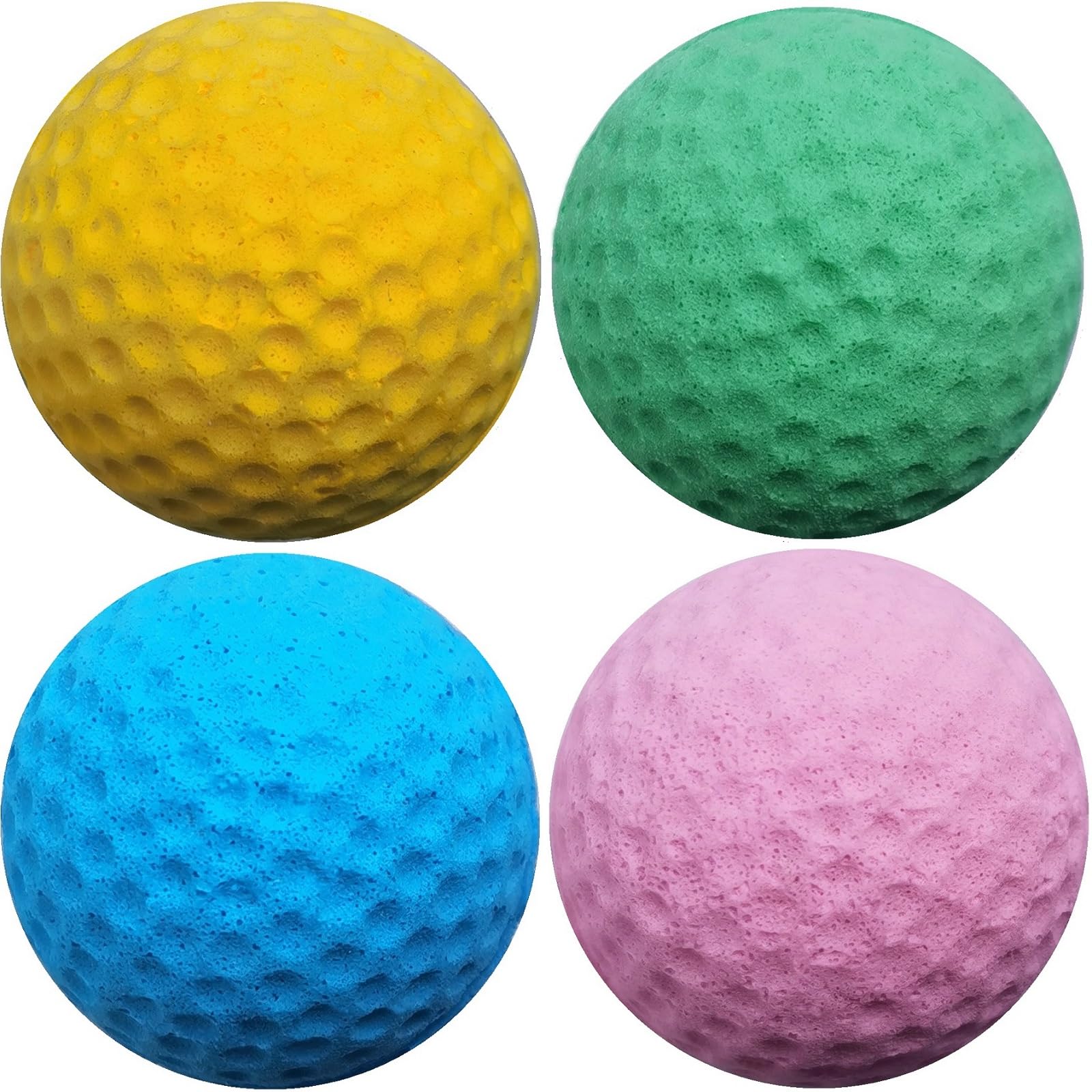 Ginfh Cat Golf Balls For Indoor Kitten Toys - Interactive Sponge Foam Soccer Balls (Mixed)