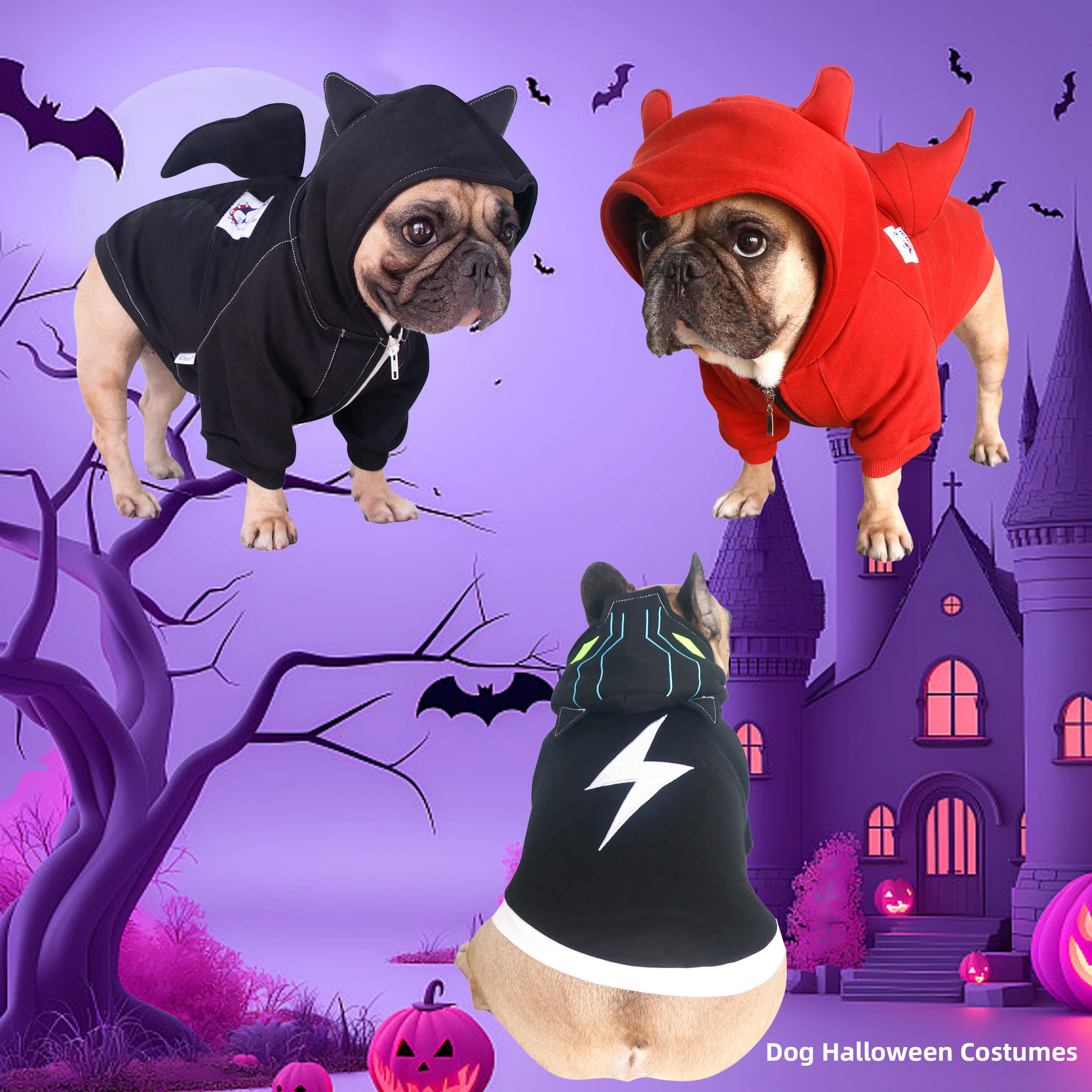 Ichoue Black Panther Costumes Hoodies For French Bulldogs, Pugs, English Bulldogs, Keep Your Dogs Warm And Stylish. Add Fun To Your Pet? Wardrobe, Sure To Turn Heads - Black, Small