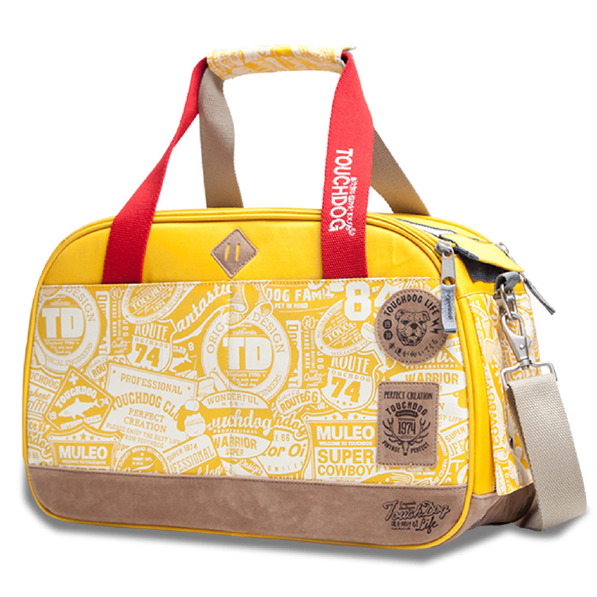 Touchdog Airline Approved Around-The-Globe Passport Designer Pet Carrier, One Size, Yellow