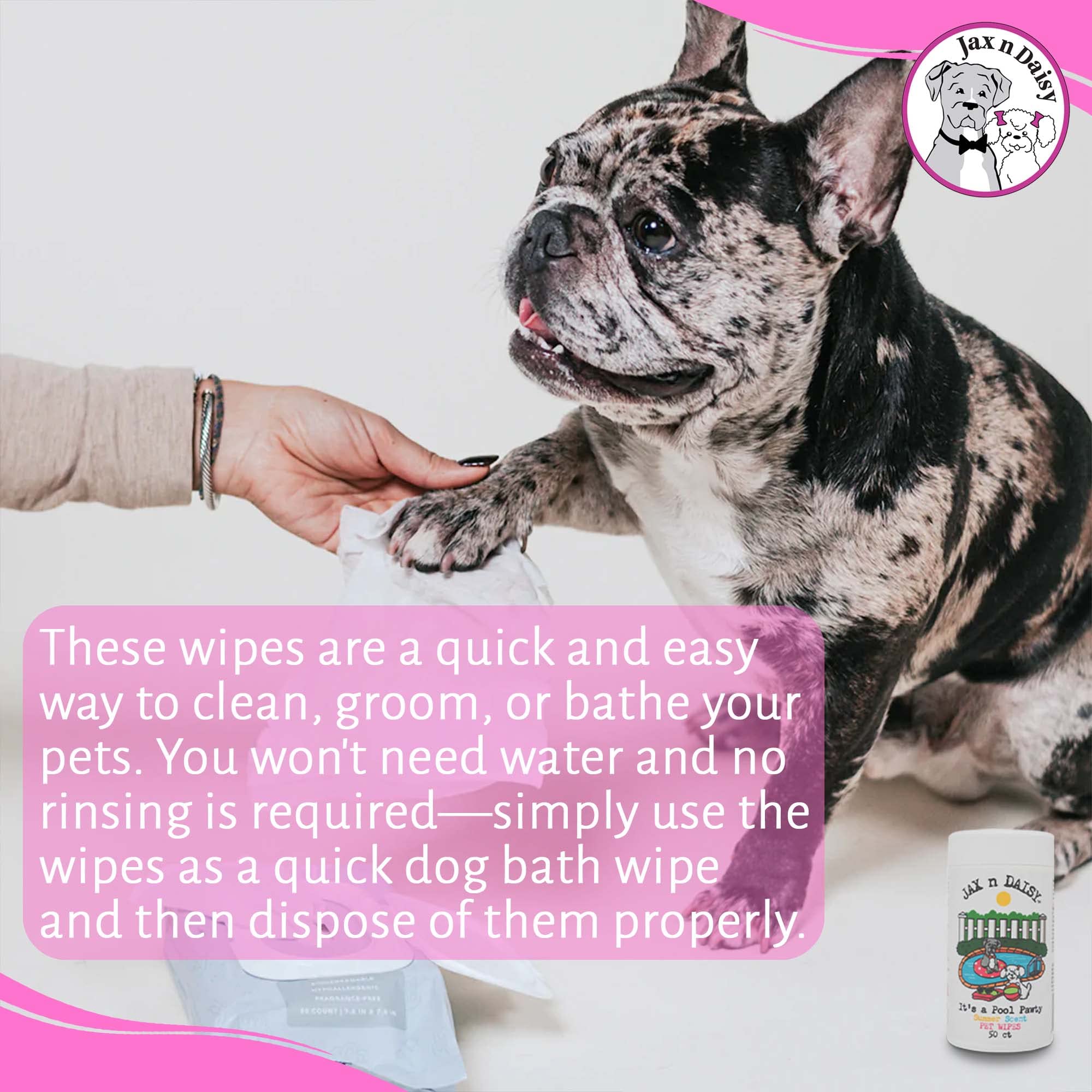 Jax N Daisy Pool Pawty Summer Scent Pet Wipes Cat Dog Wipes Handy Pet Supplies Cleaning Products For Dogs Cats Dog Accessories P