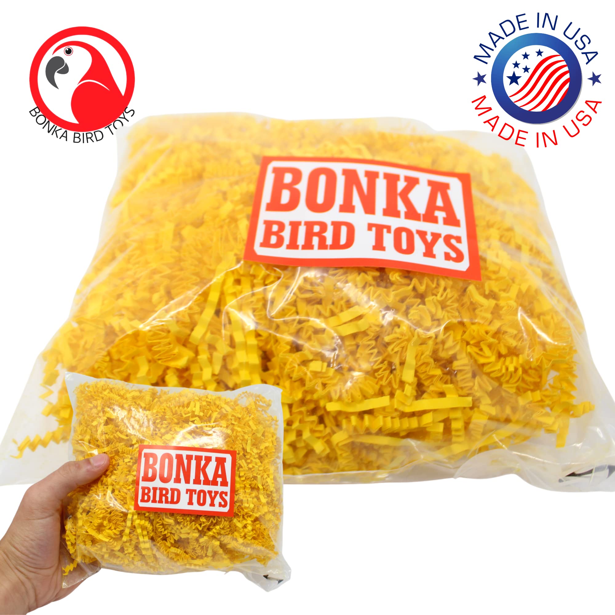 Bonka Bird Toys Colored Crinkle Shred Paper Chew Forage Nesting Treat Natural Multi-Use Craft Part Projects Cockatiels Parakeets