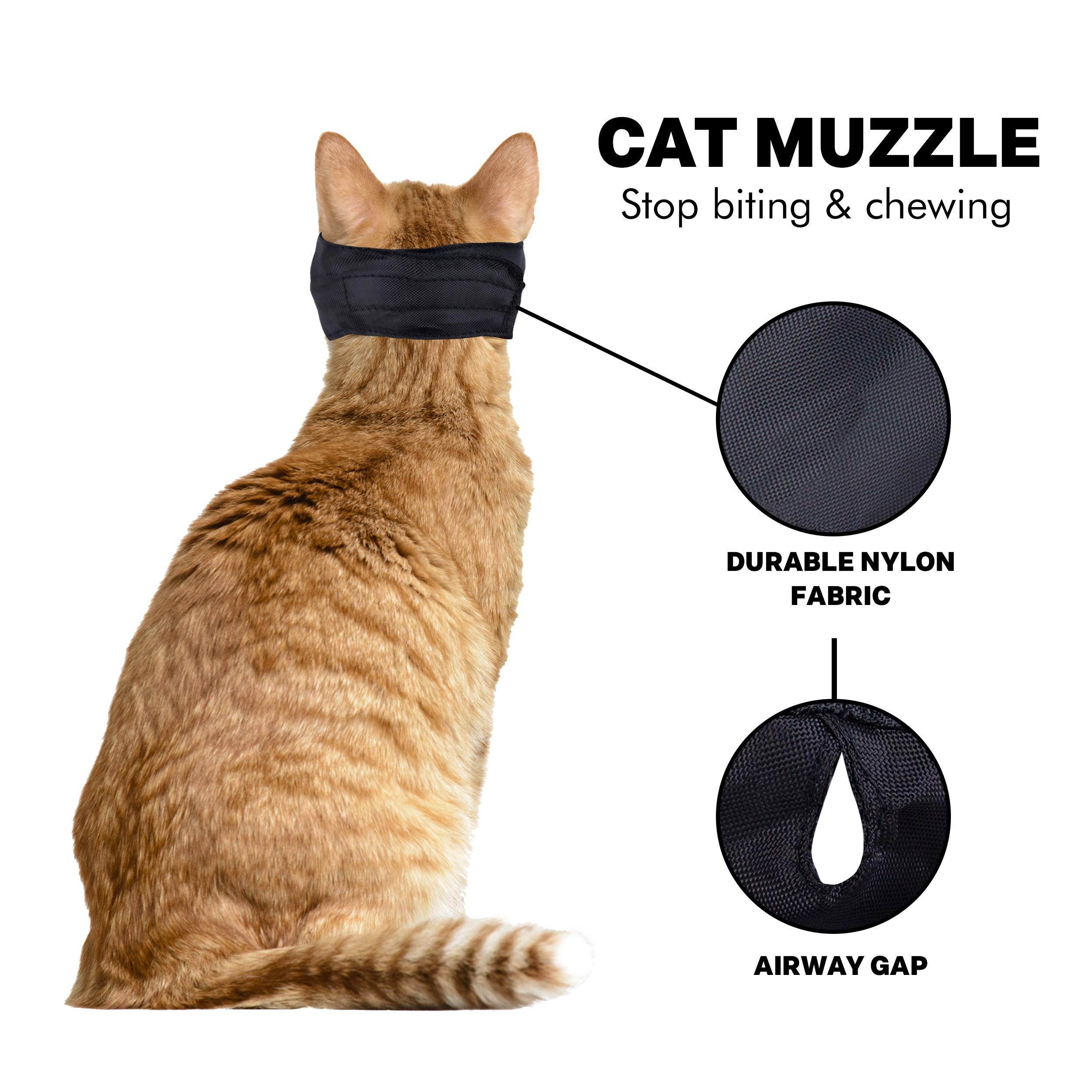 Downtown Pet Supply - Cat Muzzle for Grooming - Gentle and Soft Muzzle - Cat Grooming Supplies - Nylon - Large