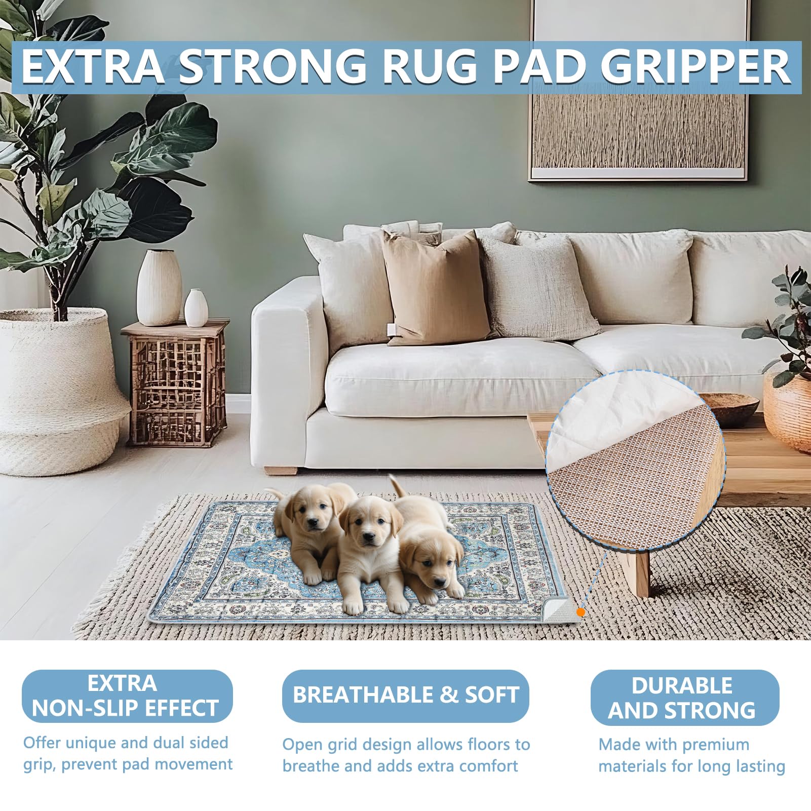 Aihsumc Washable Thickened Pee Pads For Dogs, 4 Pack (18'X24') Upgrade Reusable Puppy Pads With Non-Slip Rug, Super Absorbent