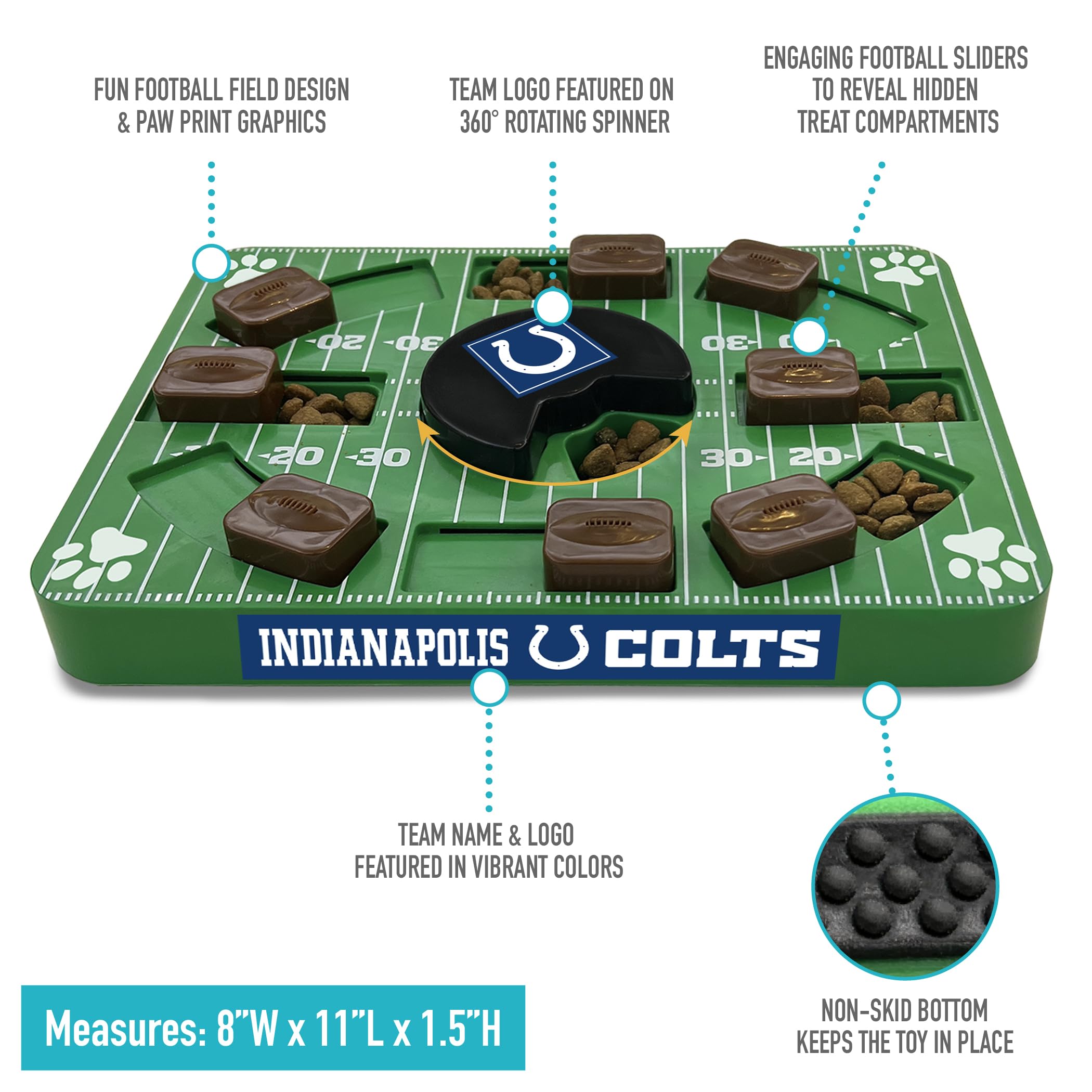 Pets First Nfl Indianapolis Colts Puzzle Toy - Interactive Dog Puzzle Treat Toy