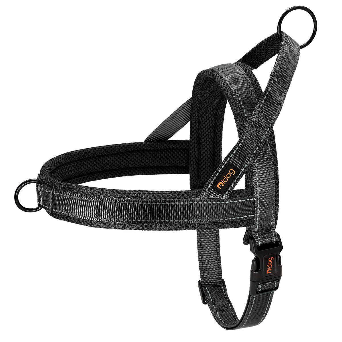 Didog Soft Mesh Padded Dog Vest Harness, Escape Proof / Quick Fit Reflective Dog Strap Harness,Easy For Walking Training (M:Chest 21-26', Mesh-Black)