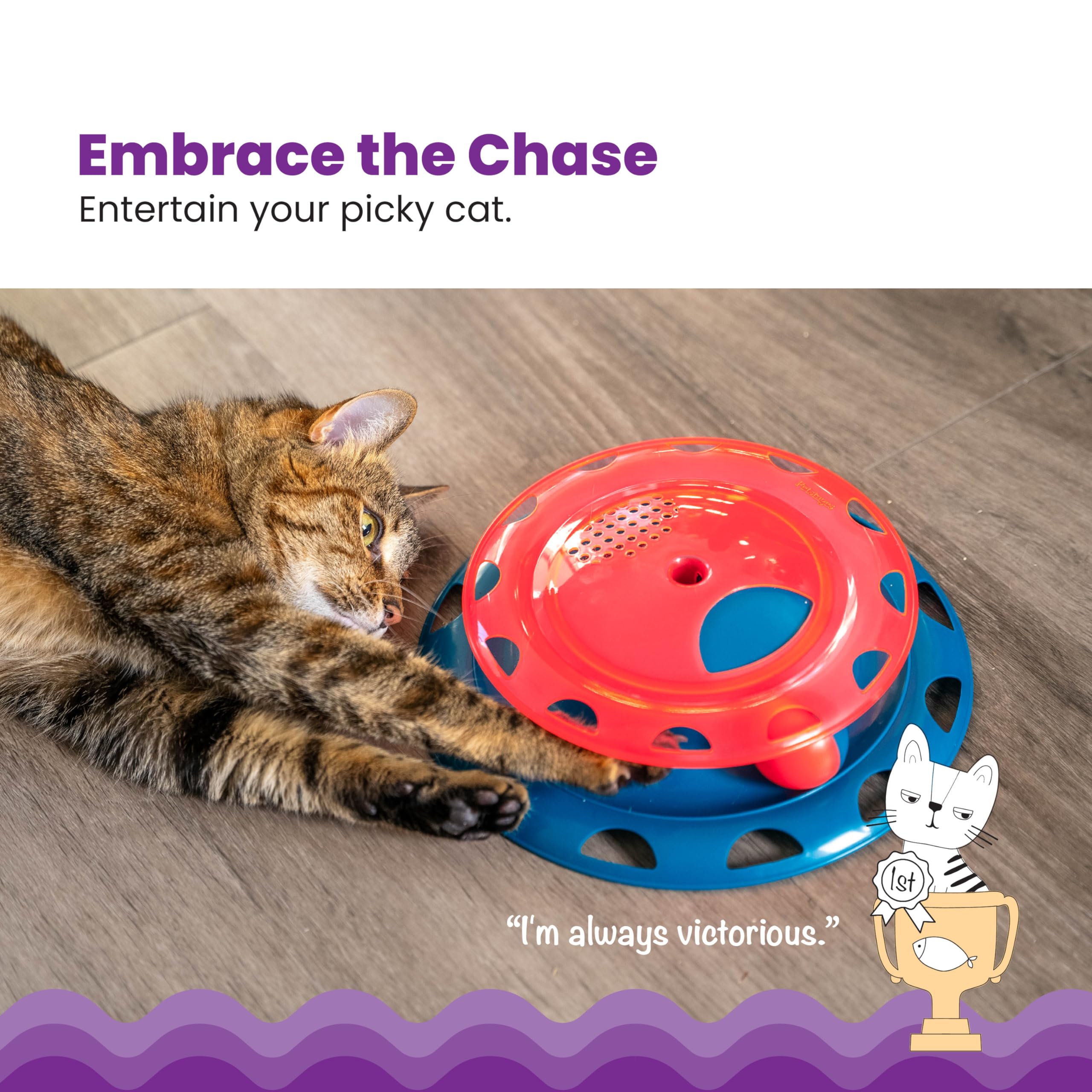 Catstages Catnip Chase Track Red And Blue Interactive Cat Toy, All Breed Sizes
