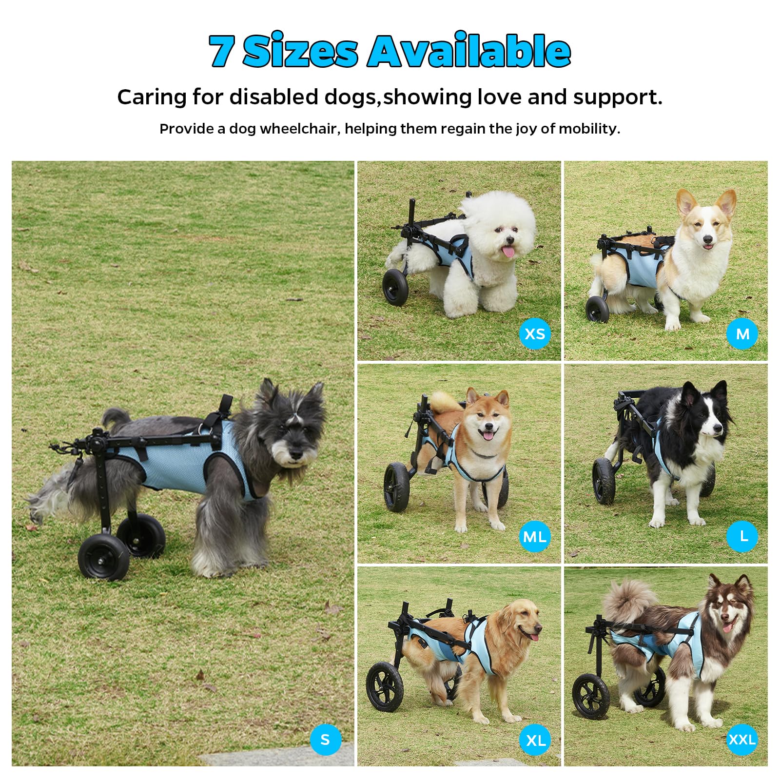 celestaura Dog Wheelchair for Back Legs, Dog Wheelchair Cart, Doggy/cat Wheelchair with Disabled Hind Legs Walking, Mobility Aid
