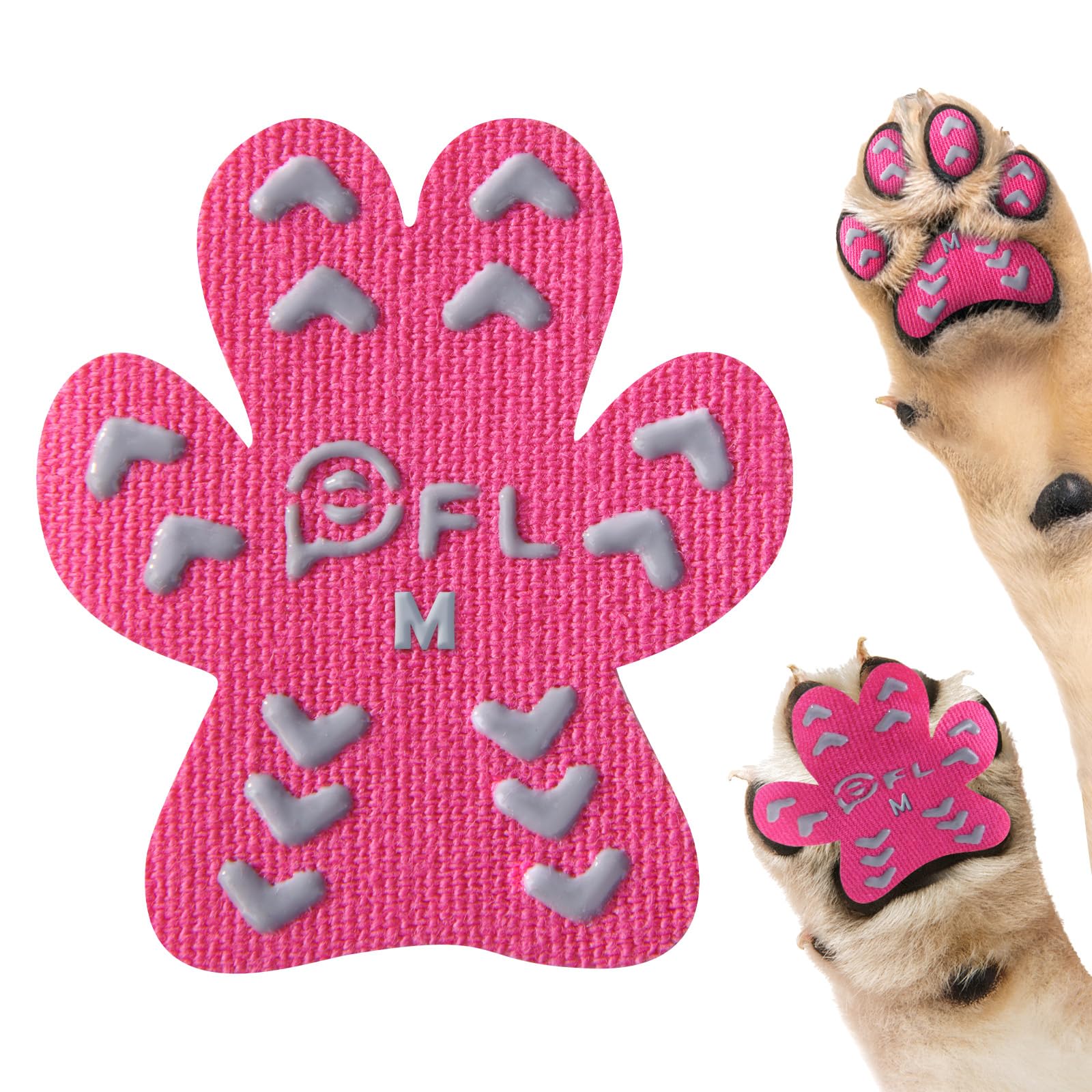 Anti-Slip Paw Protector Pads For Senior Dogs - Pink Stickers With Strong Traction On Hardwood Floor - M (11-20Lbs) Dog Essential