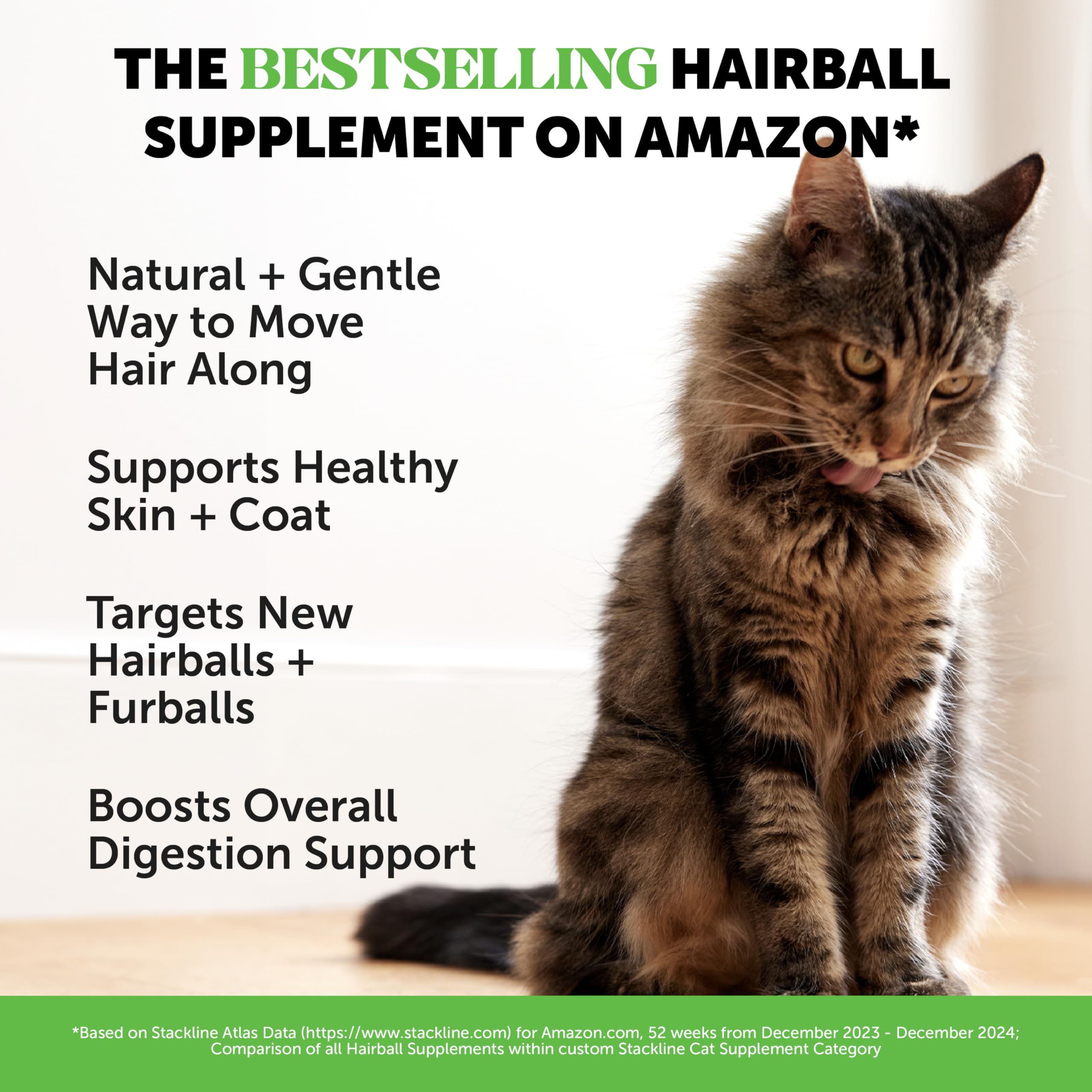 Cat Hairball Support Crunchy & Creamy Chews, Hairball Remedy Treats, Cat Furball Treatment, Supports Skin & Coat, Vitamins for D