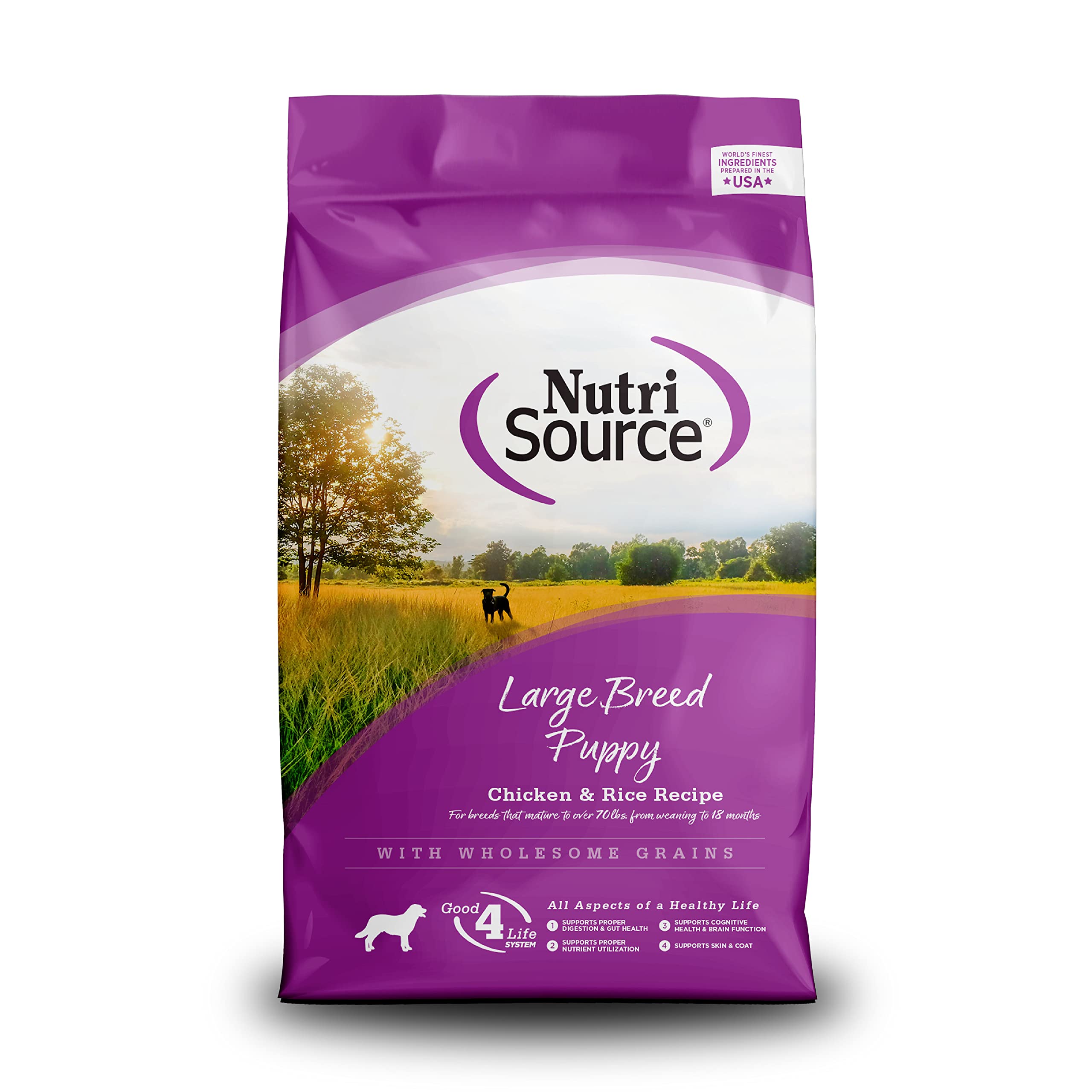 NutriSource Puppy Food for Large Breeds, Chicken and Rice, 26LB